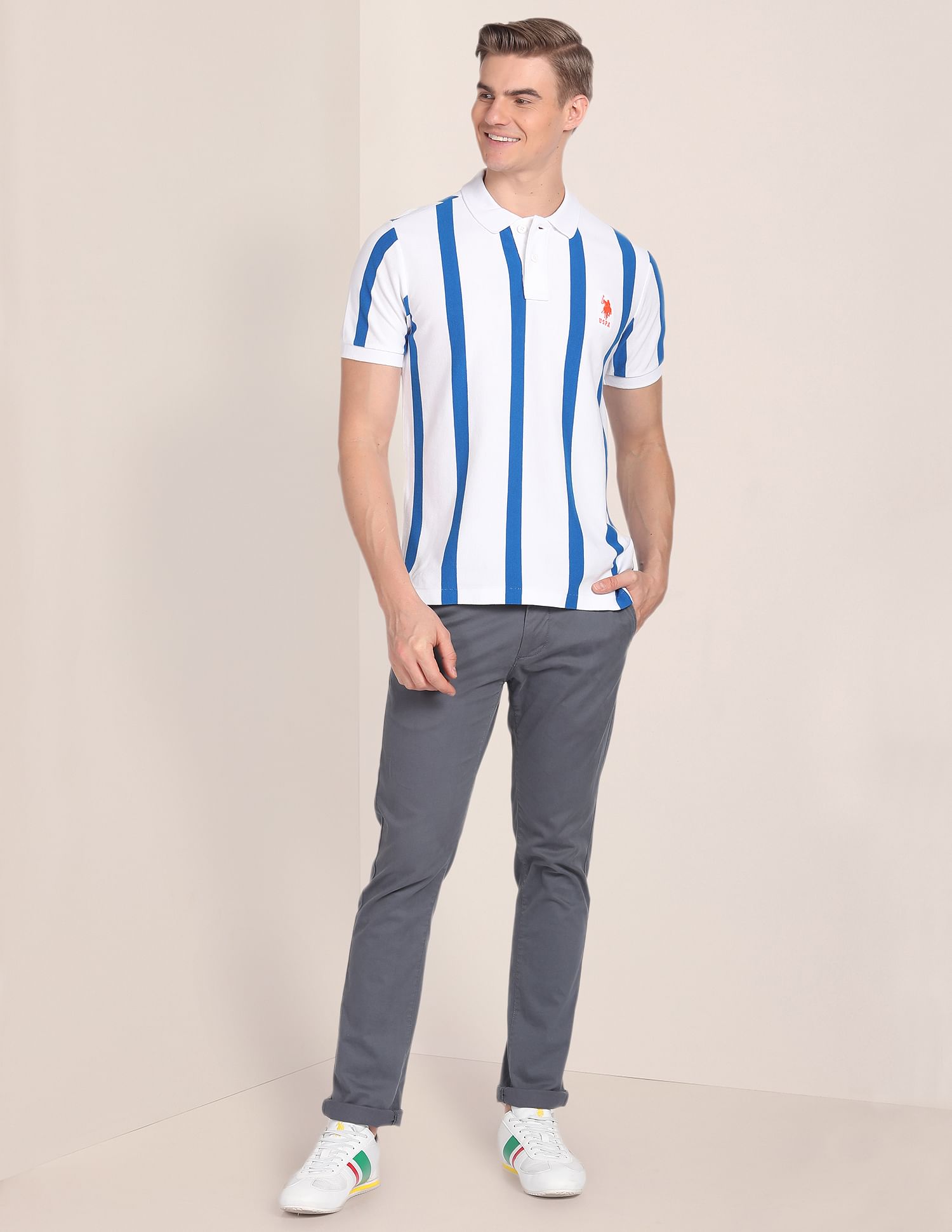 U.S. Polo Assn. Cotton Vertical Stripe Polo Shirt