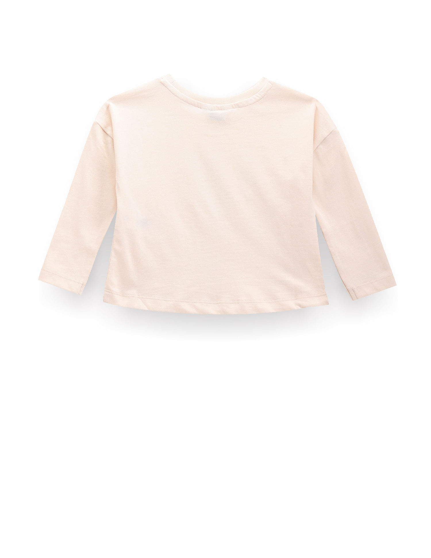 Basic Hot Pink Crew Neckline Long Sleeves Cotton T-Shirt