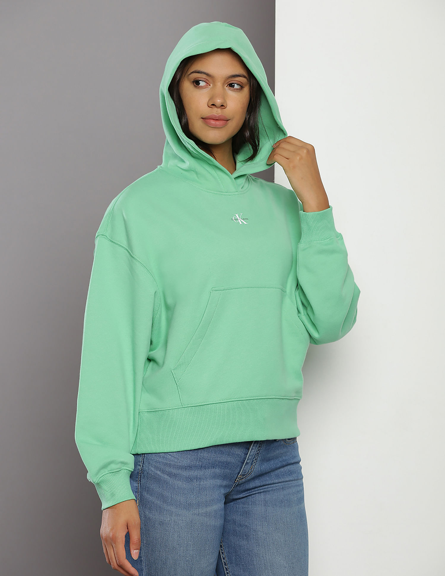 Calvin Klein Cotton Monologo Hooded Sweatshirt