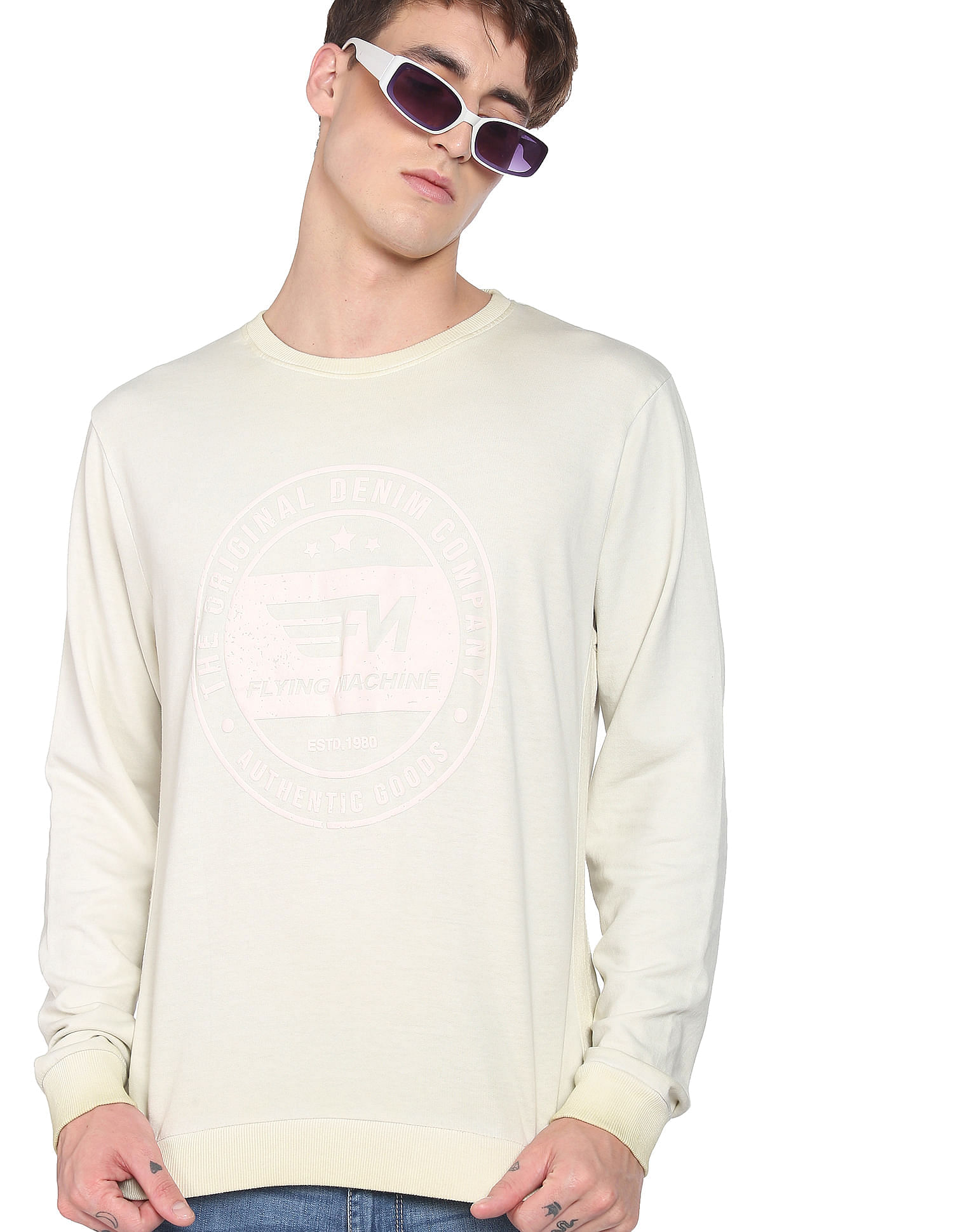 Flying Machine Crew Neck Brand Print Sweatshirt