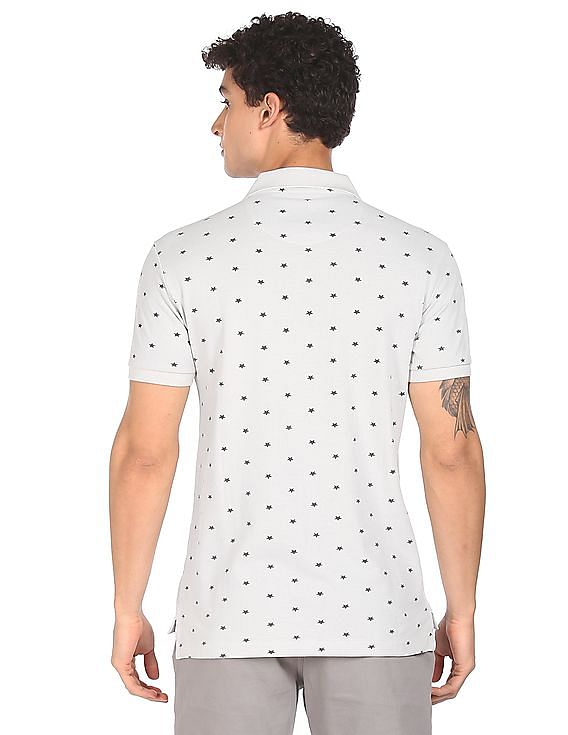 U.S. Polo Assn. Ribbed Collar Printed Polo Shirt