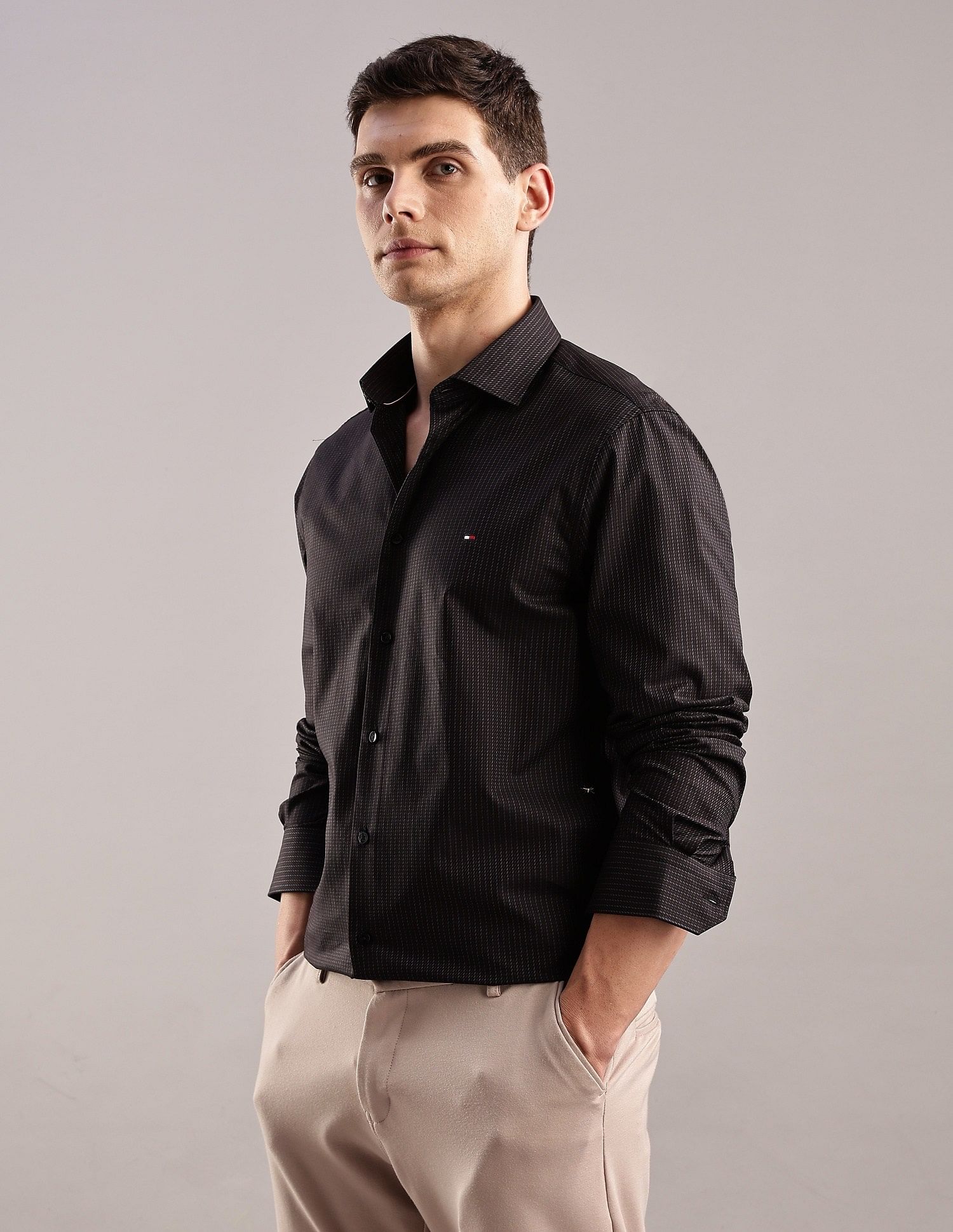 Tommy Hilfiger Striped Slim-Fit Cotton Shirt