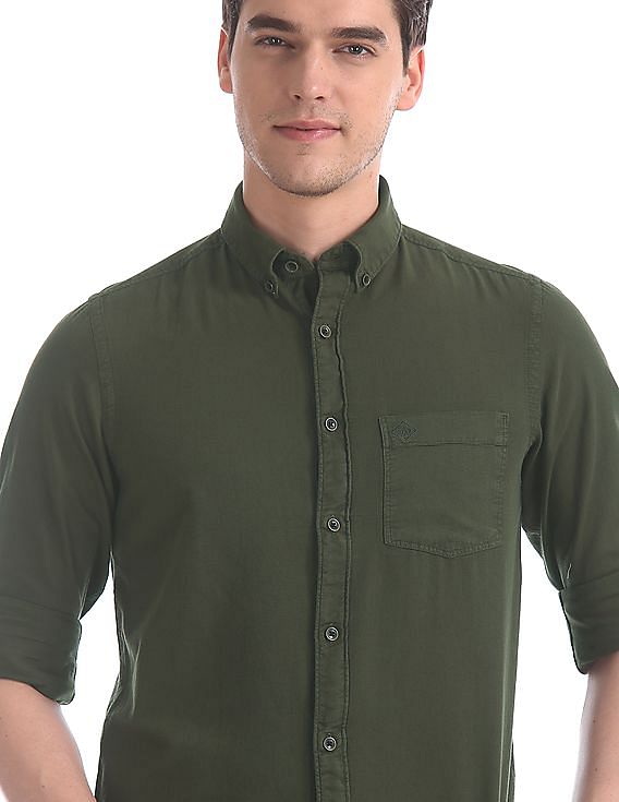 Buy RG Designers Sea Green Solid Slim Fit Formal Shirt Online @ ₹629 from  ShopClues