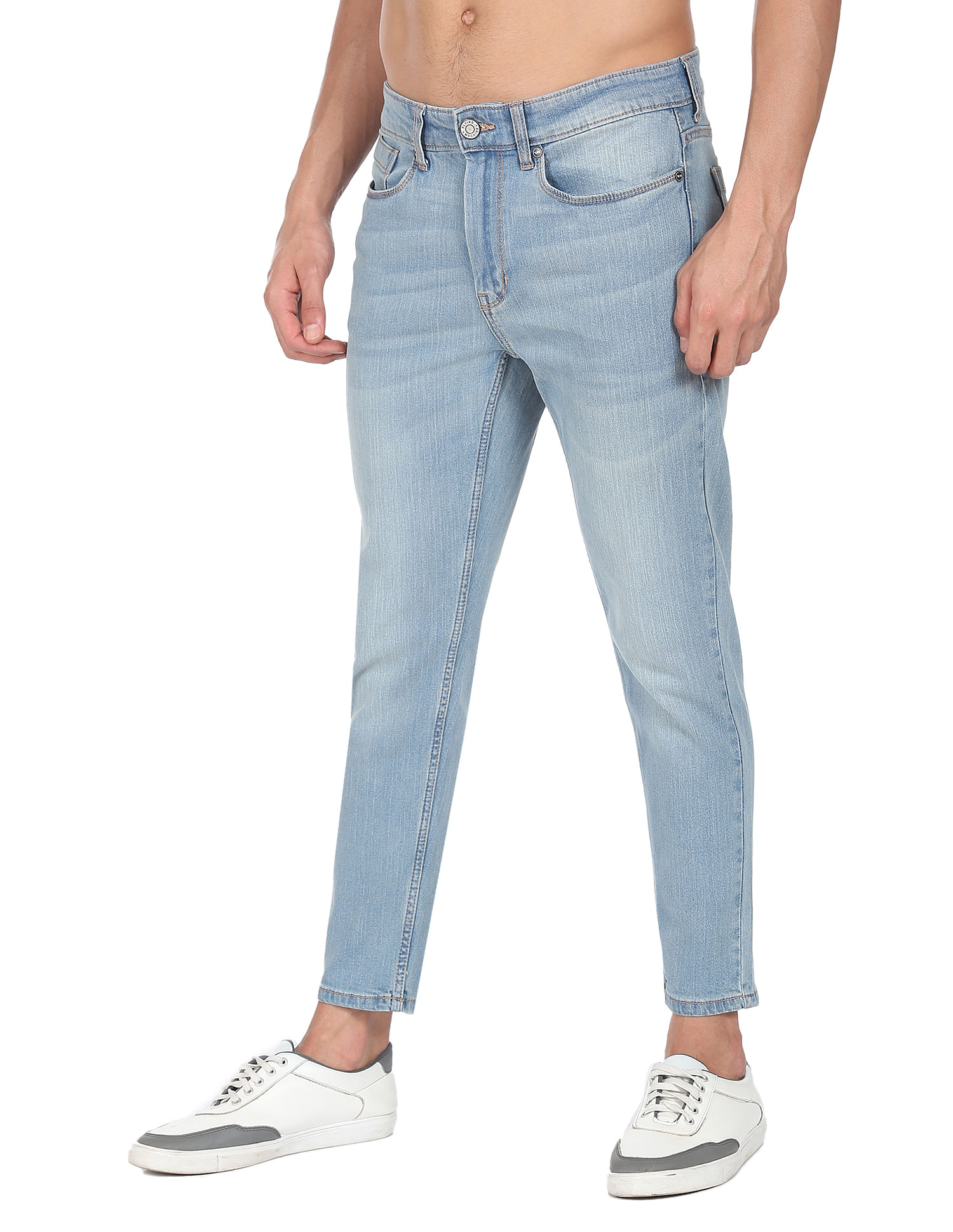 Flying Machine Mid Rise Stone Wash Jeans