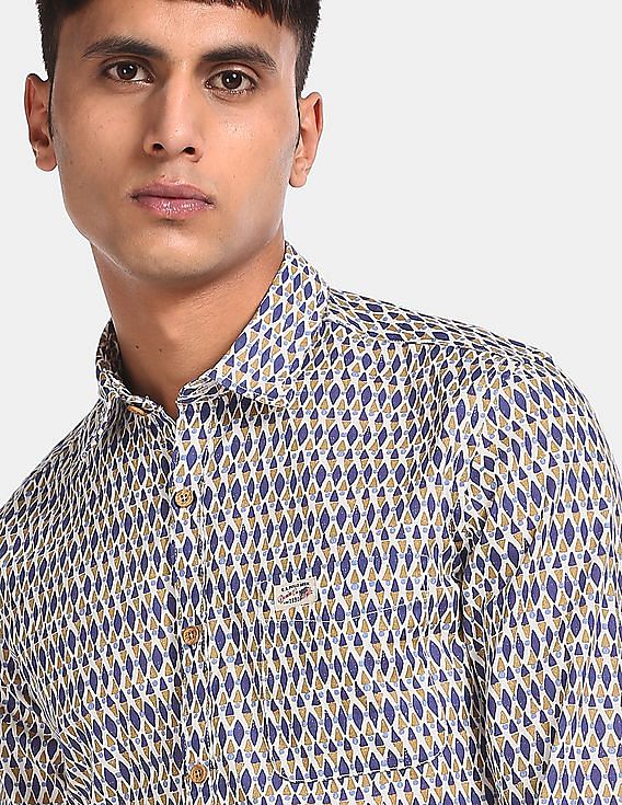 U.S. Polo Assn. Denim Co. Spread Collar Printed Casual Shirt