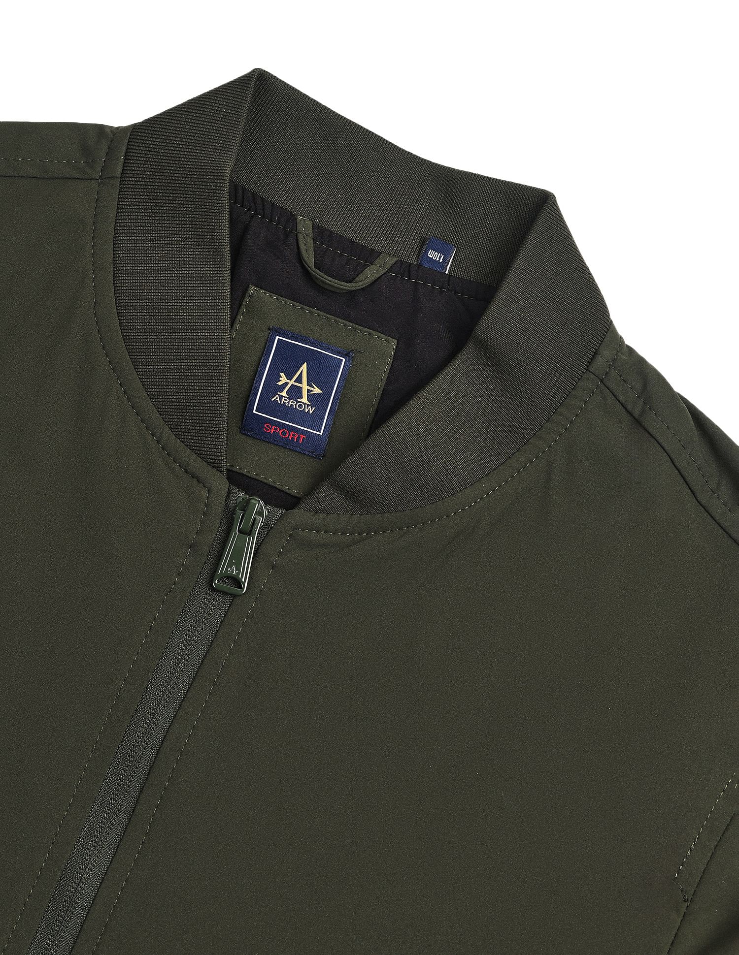 Arrow Sports Stand Neck Solid Bomber Jacket