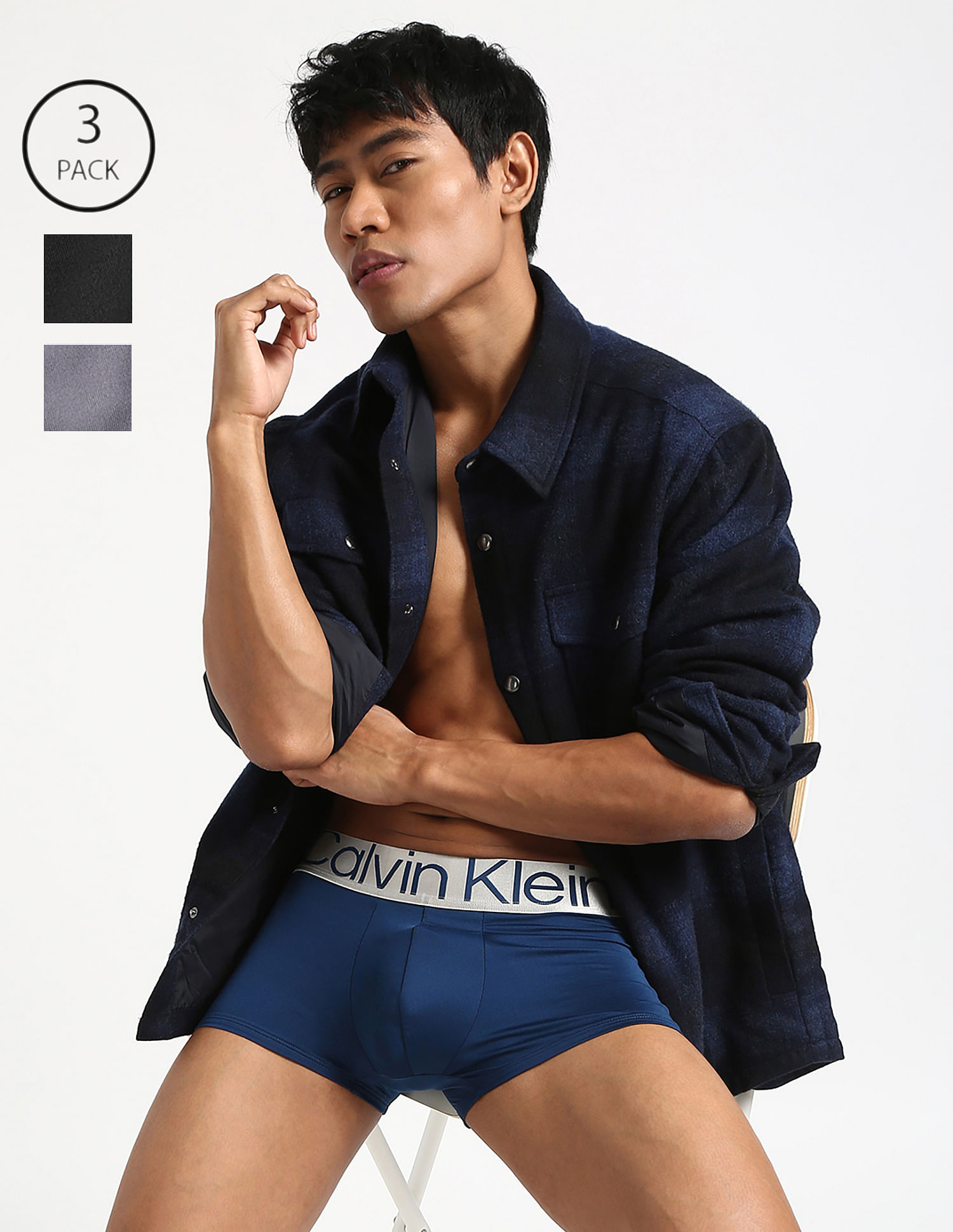 Calvin Klein Underwear Low Rise Solid Trunks : Pack Of 3