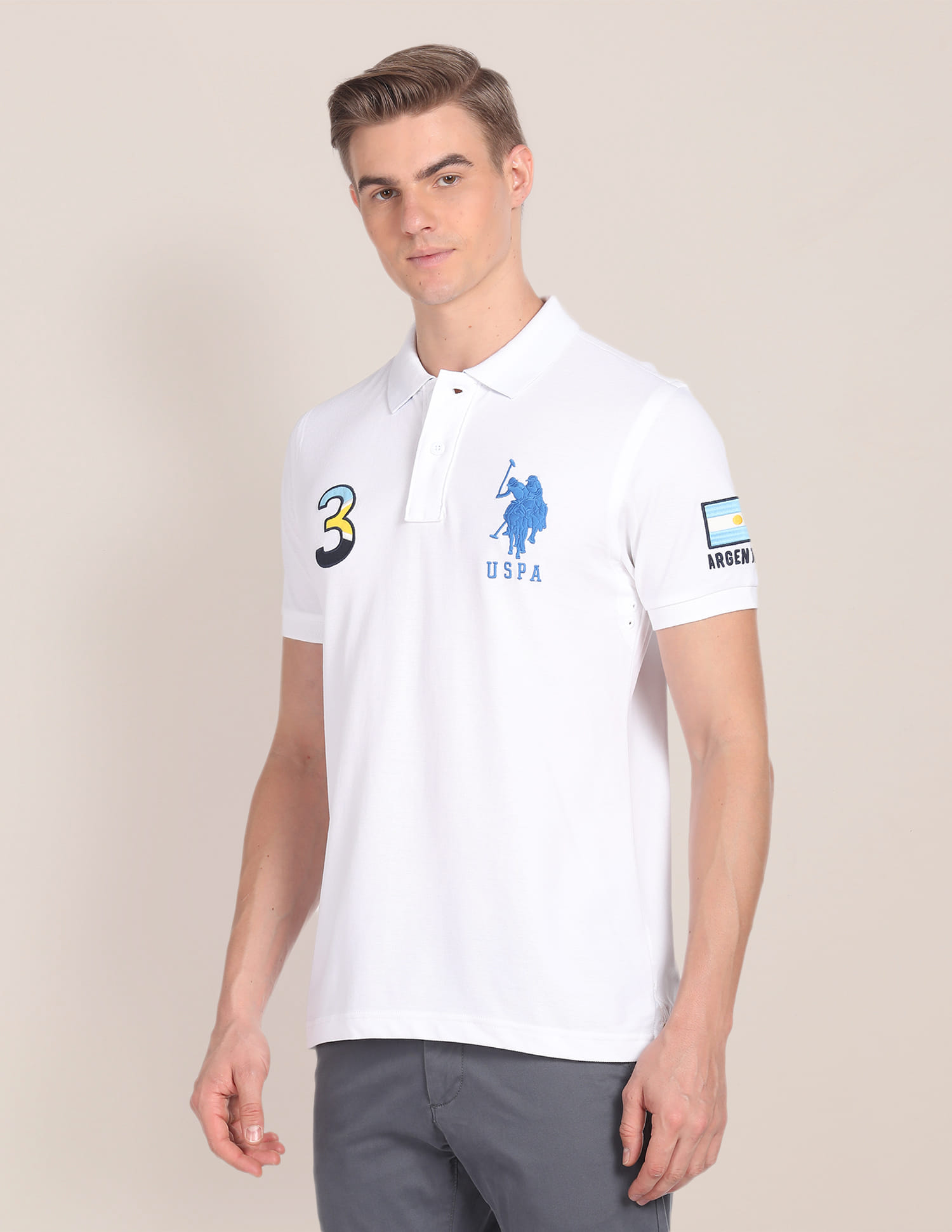 Buy Polo Argentina Flag Appliqued Pique Polo Shirt