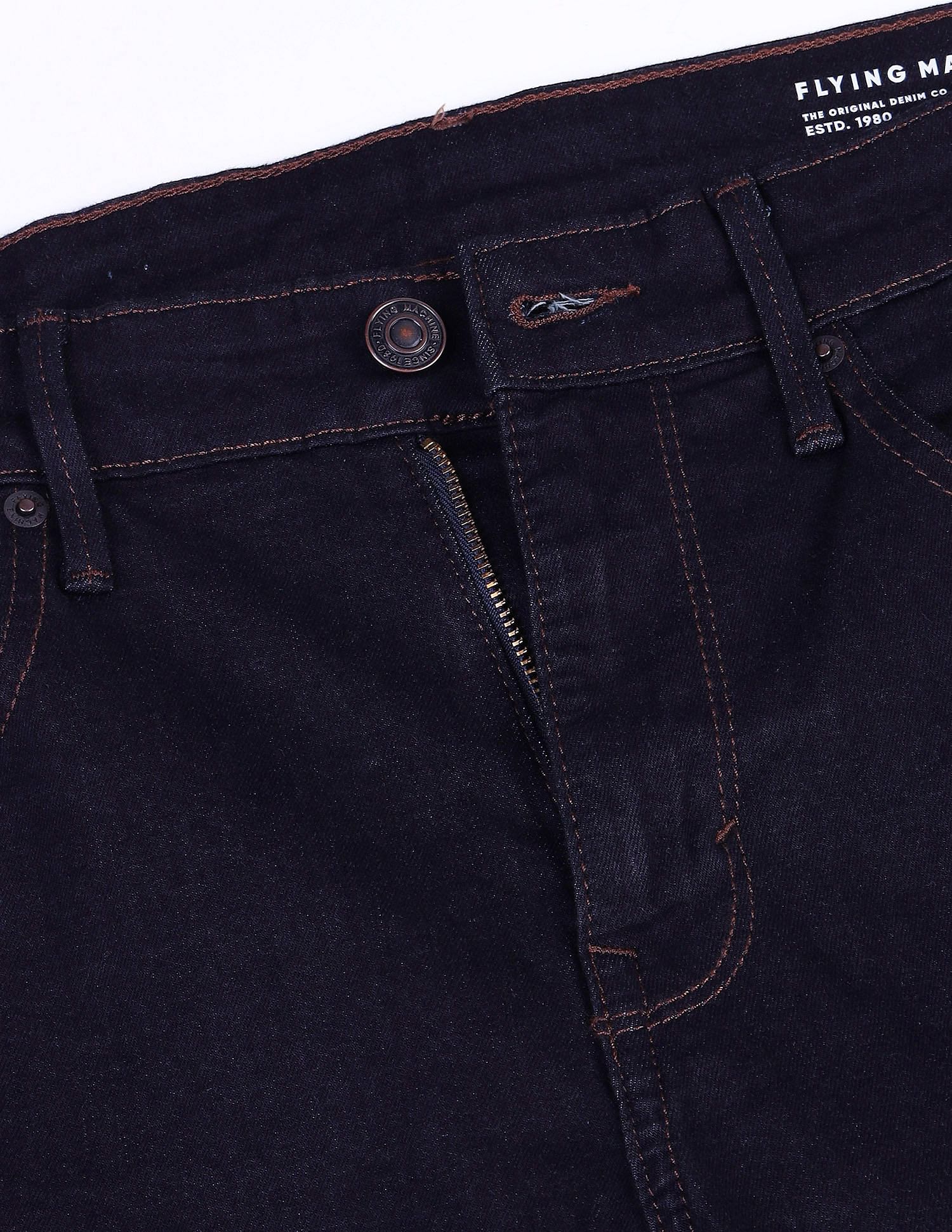 Flying Machine Mid Rise Slash Slim Tapered Fit Jeans