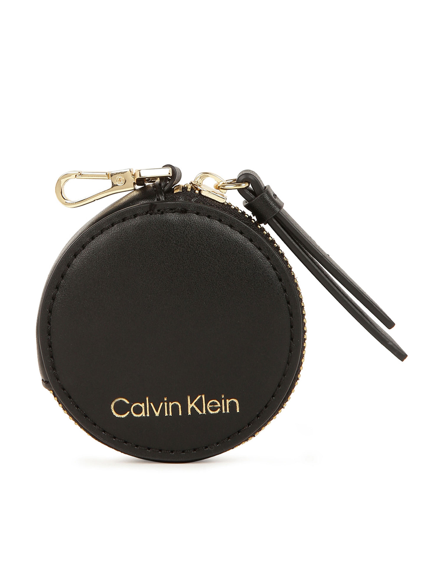 New CALVIN KLEIN Black GENUINE LEATHER LANYARD MINI WALLET Coin Holder |  eBay
