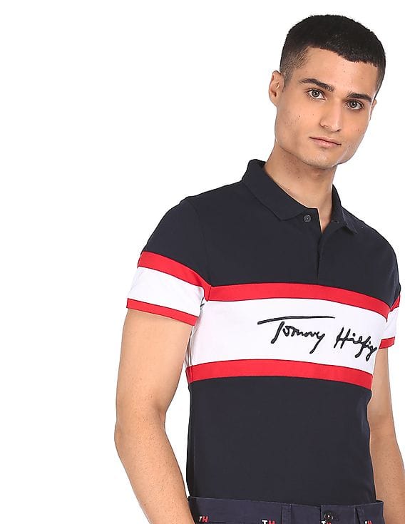 Buy Tommy Hilfiger Men Navy Ribbed 