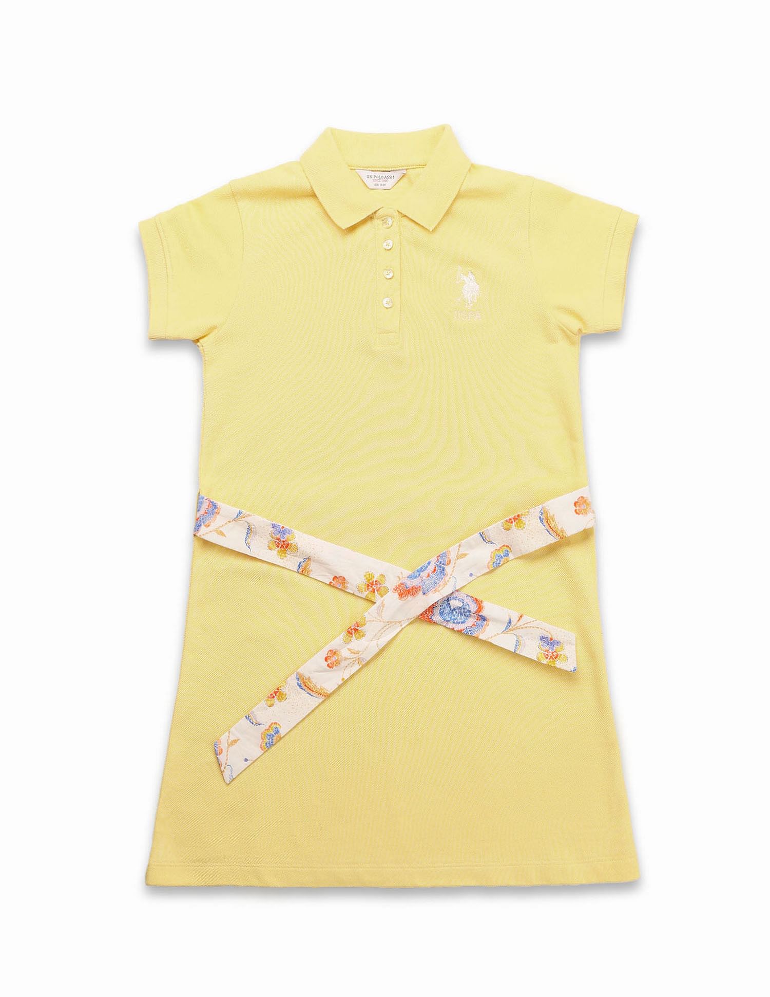 U.S. Polo Assn. Kids Girls Solid A Line Polo Dress
