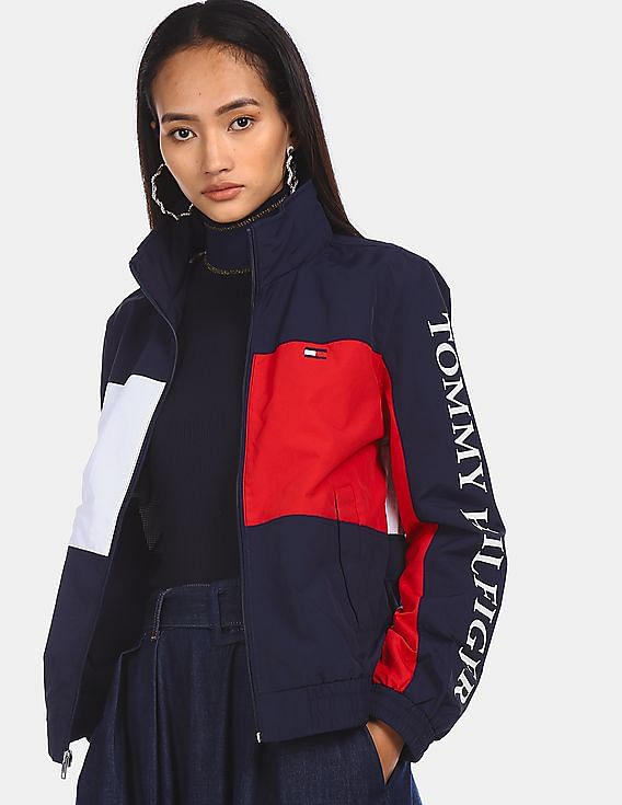 Hilfiger two tone hooded 2025 bomber