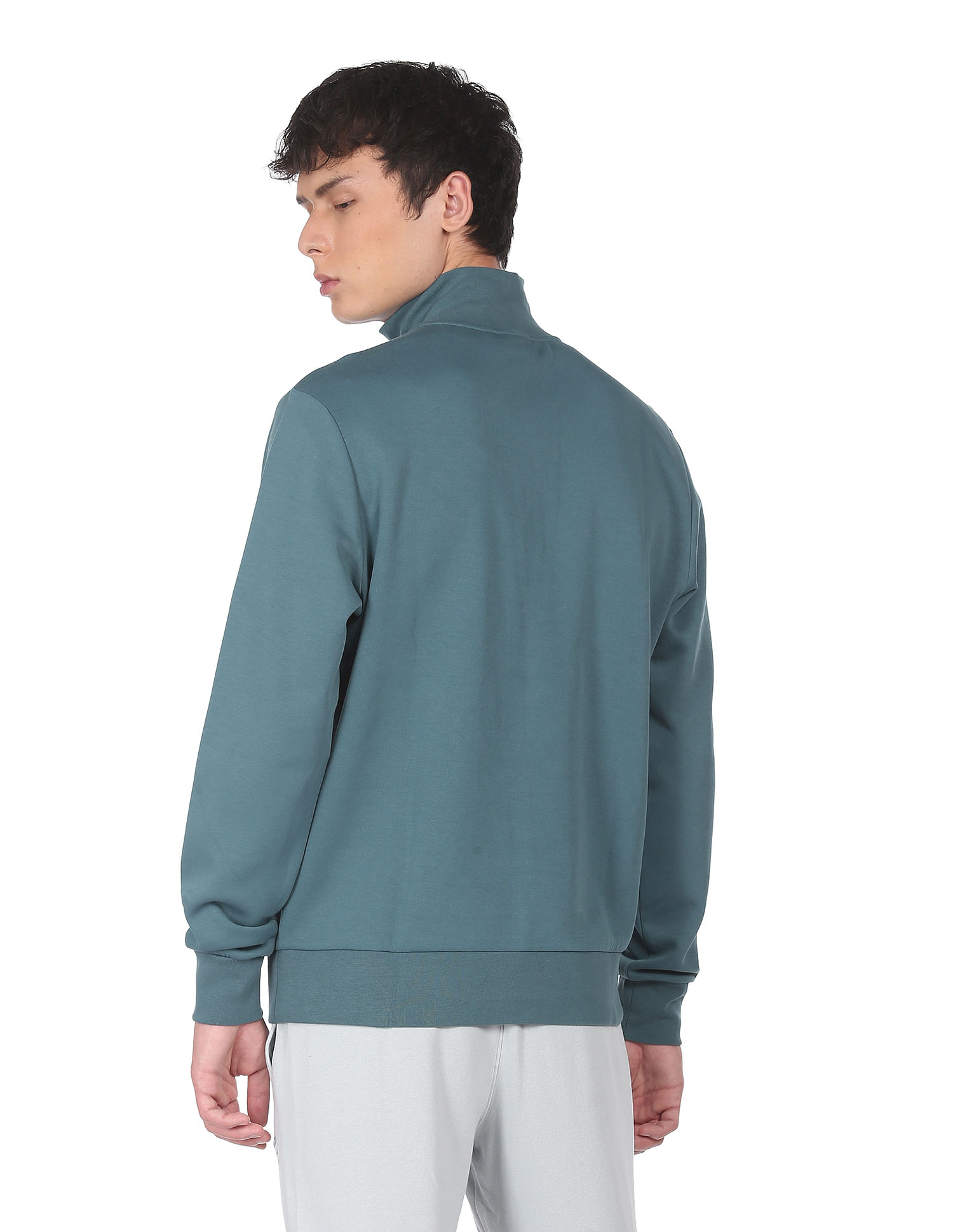 Calvin Klein Jeans Taupe Monogram Logo Half Zip Sweatshirt J400185 A03