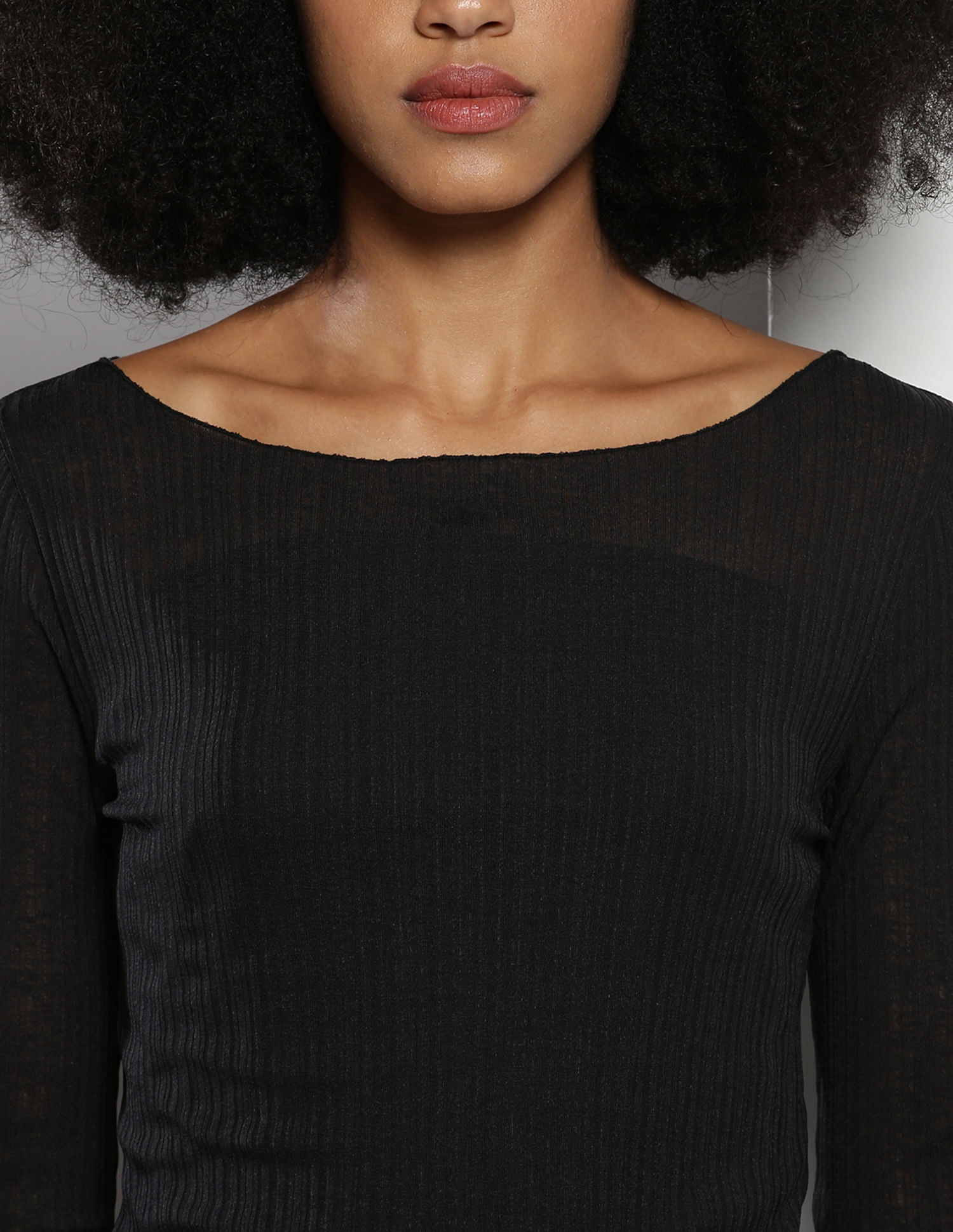RONRON★韓国★人気★SHEER HALF PLEATED LONG SLEEVE T SHIRT RONRON☆韓国☆人気☆SHEER HALF PLEATED LONG SLEEVE T SHIRT