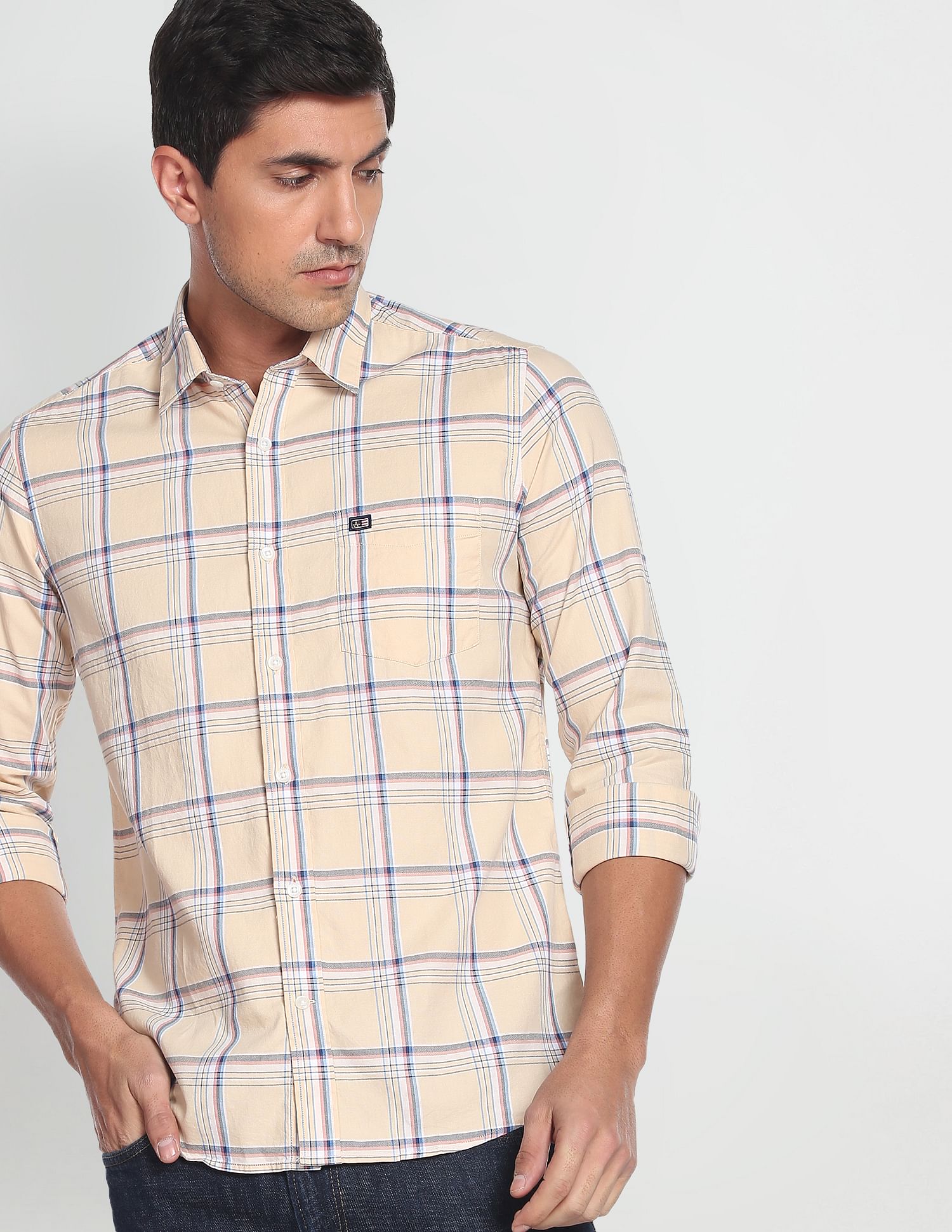 Arrow Sports Tartan Check Oxford Shirt