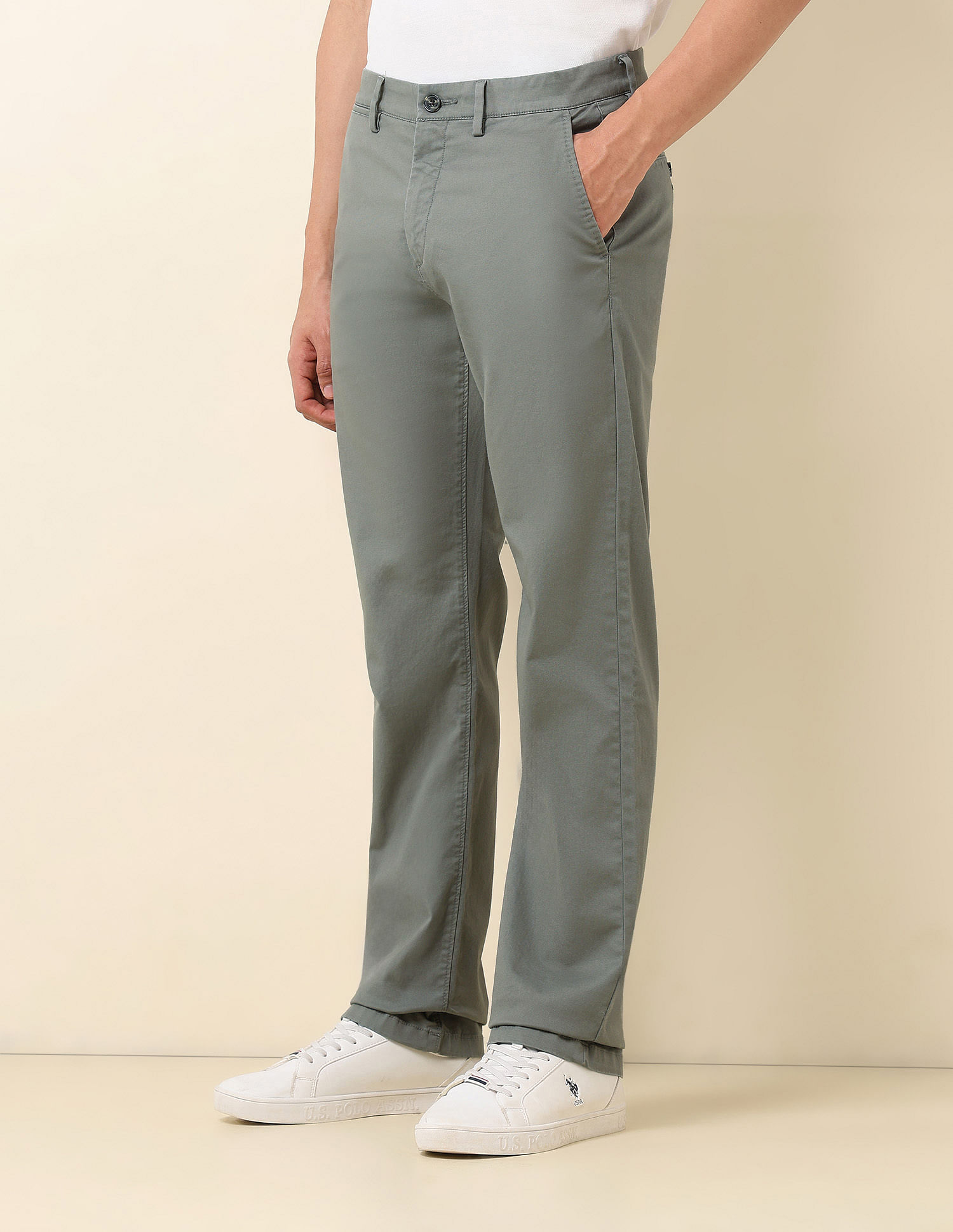 U.S. Polo Assn. Dobby Riley Straight Fit Trousers