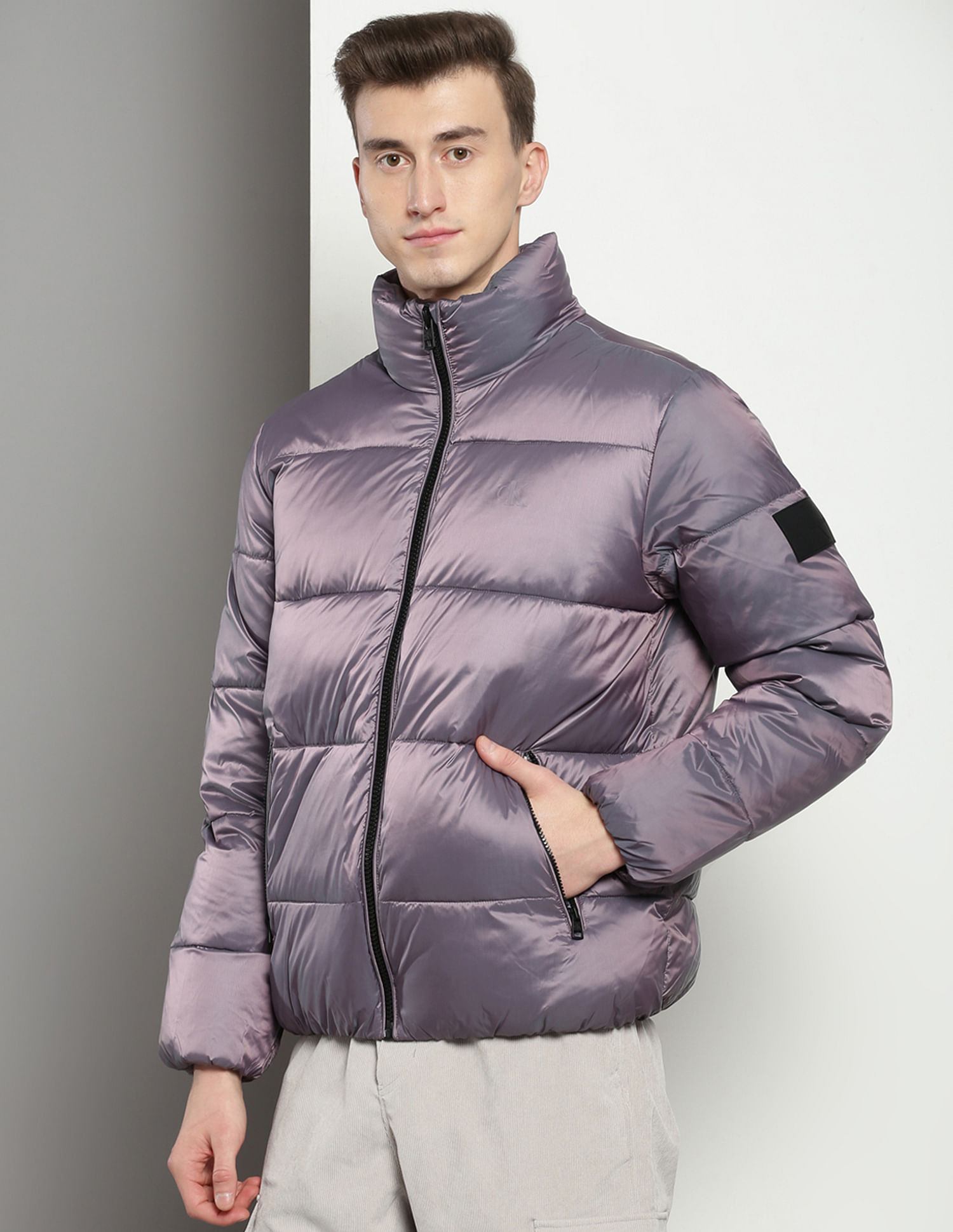 Buy Calvin Klein High Neck Solid Puffer Jacket - NNNOW.com