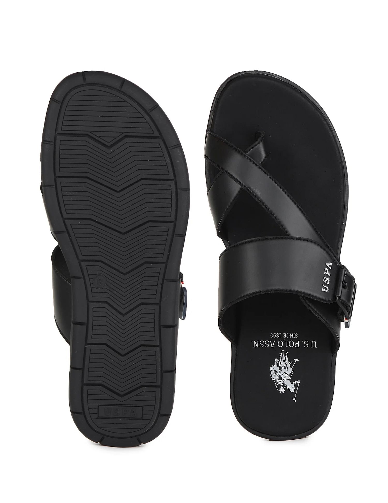 Buy U.S. Polo Assn. Buckle Strap Leather Slippers NNNOW