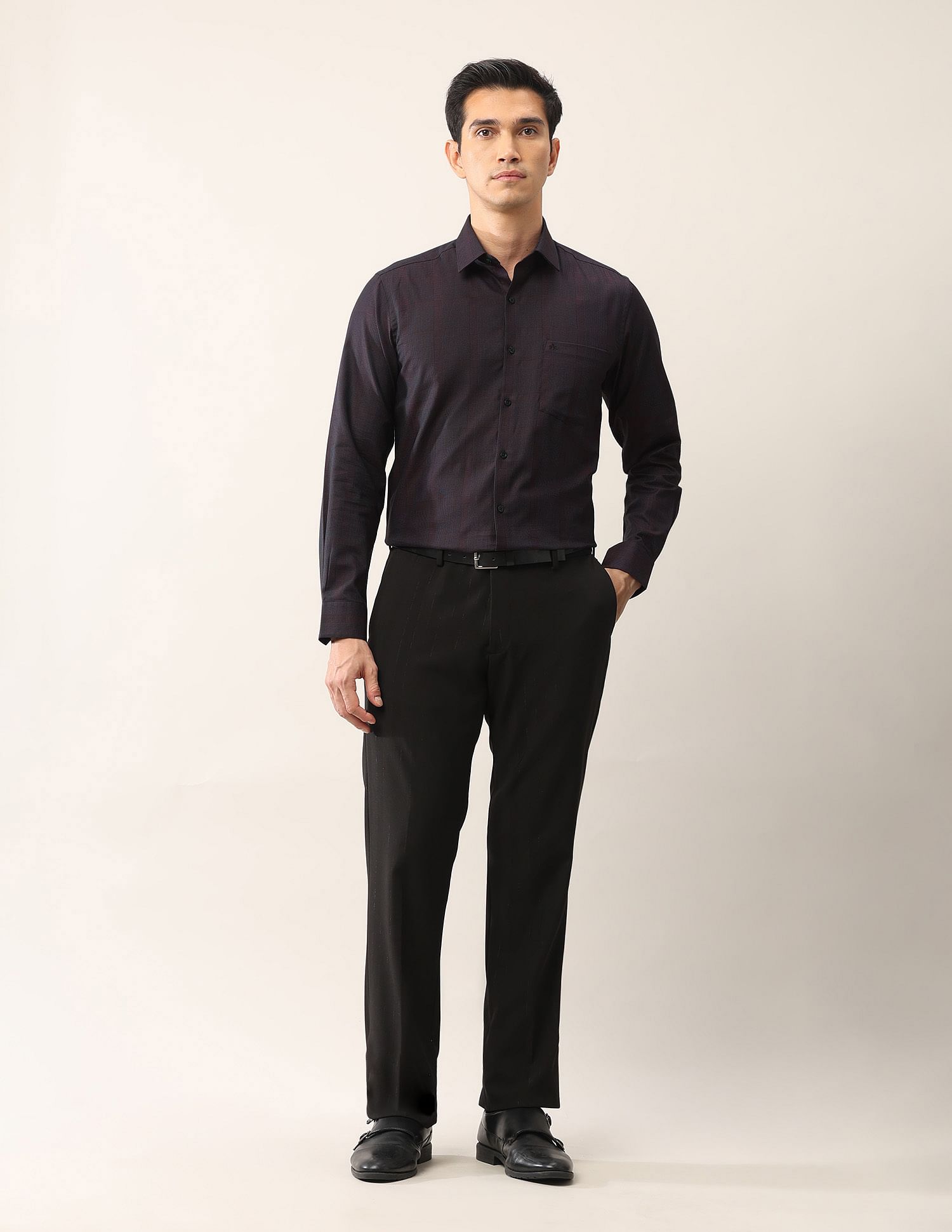 Arrow Textured Slim Fit Ceremonial Shirt