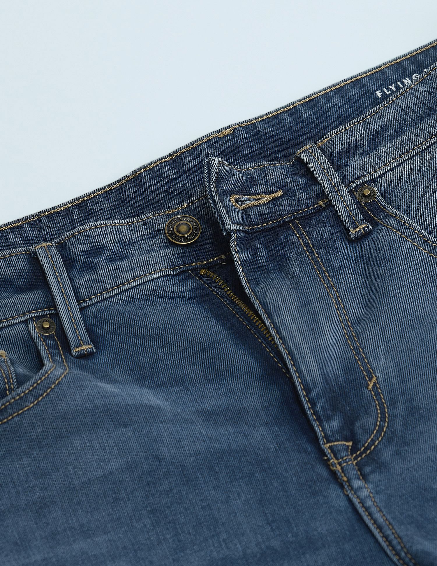 Flying Machine Slash Slim Tapered Washed Jeans