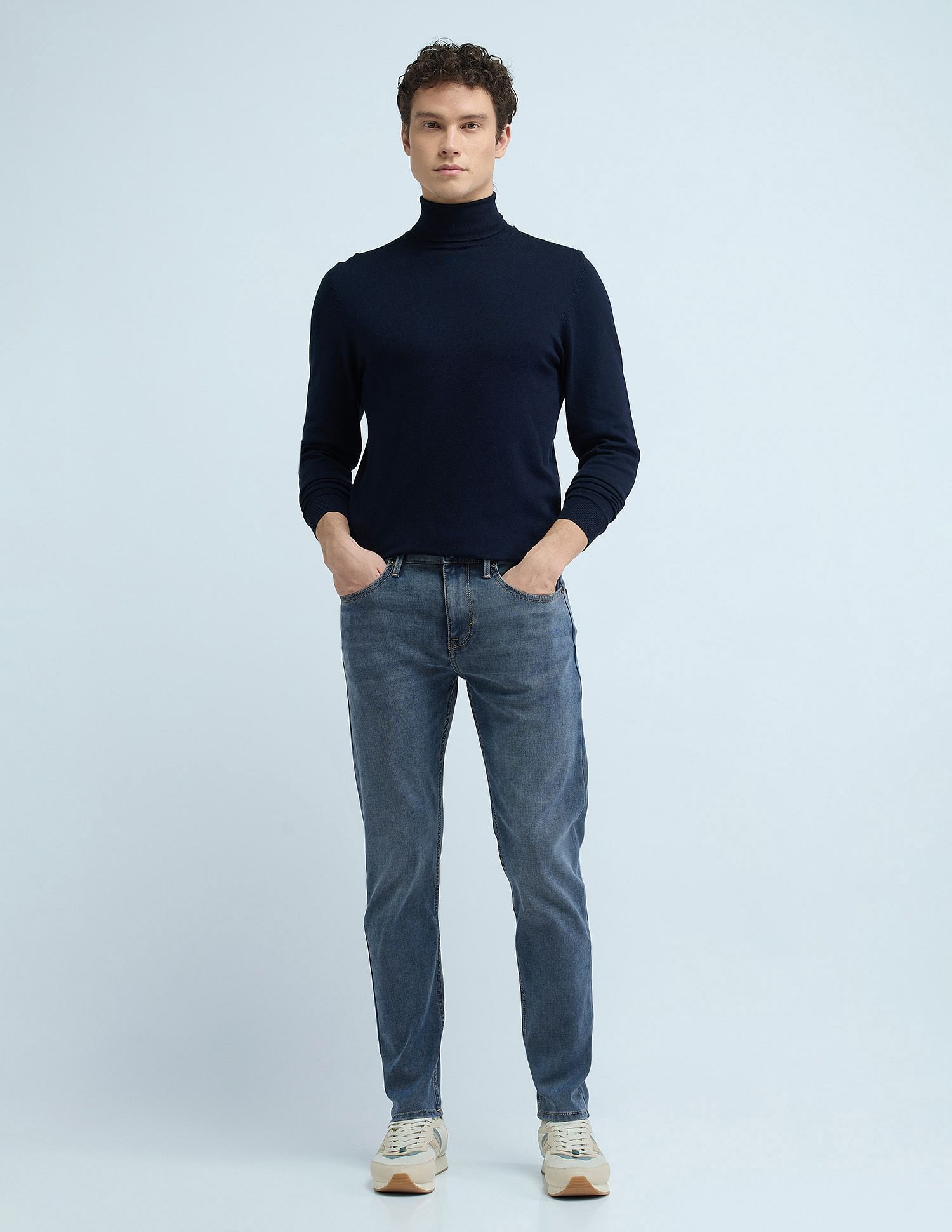 Flying Machine Slash Slim Tapered Washed Jeans