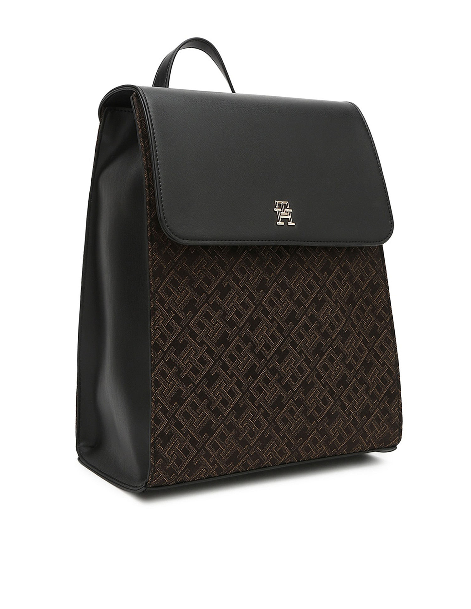 Tommy Hilfiger Logo Black Polyester Backpack