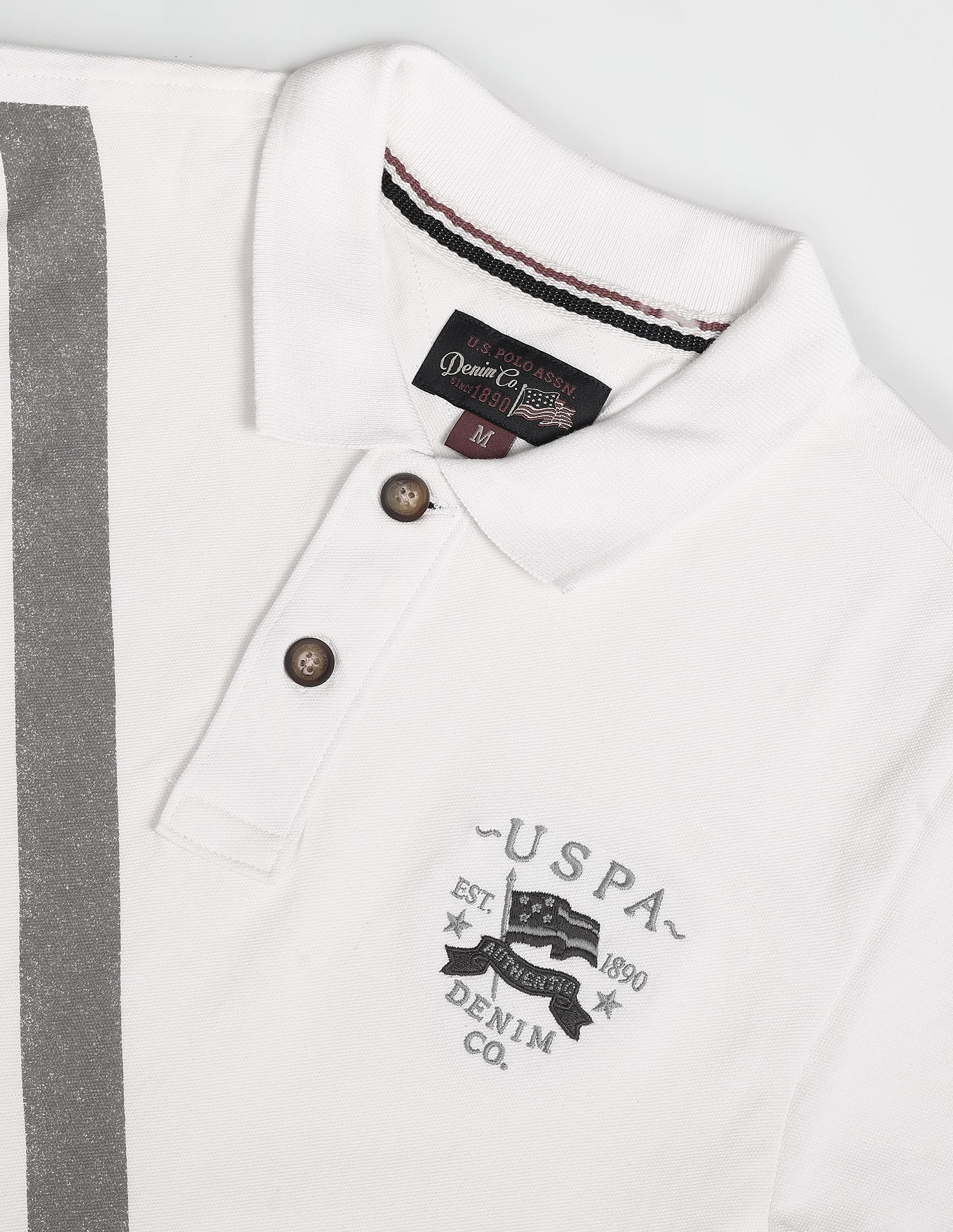 U.S. Polo Assn. Denim Co. Diagonal Stripe Cotton Polo Shirt