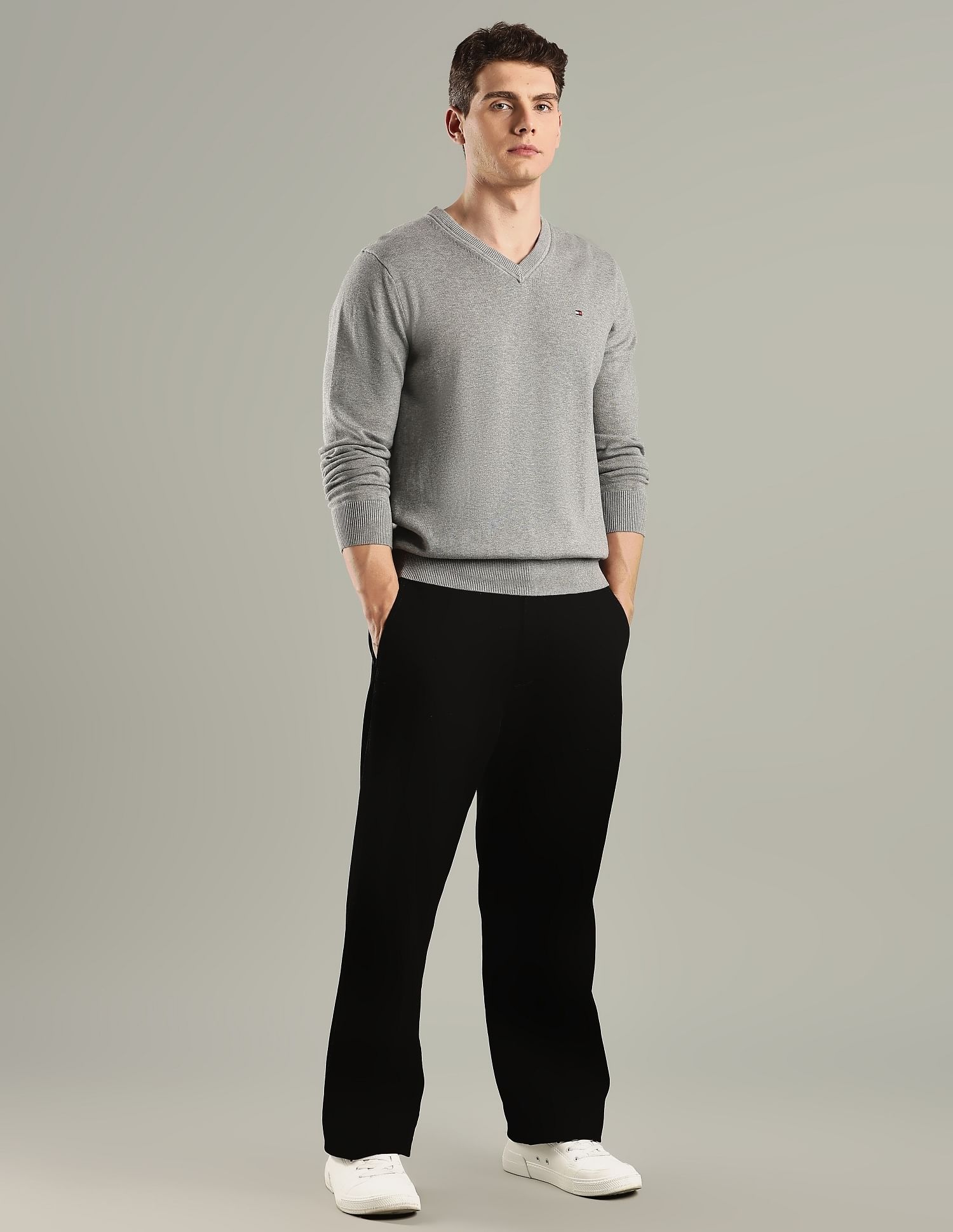 Tommy Hilfiger Solid Regular-Fit Cotton Sweater