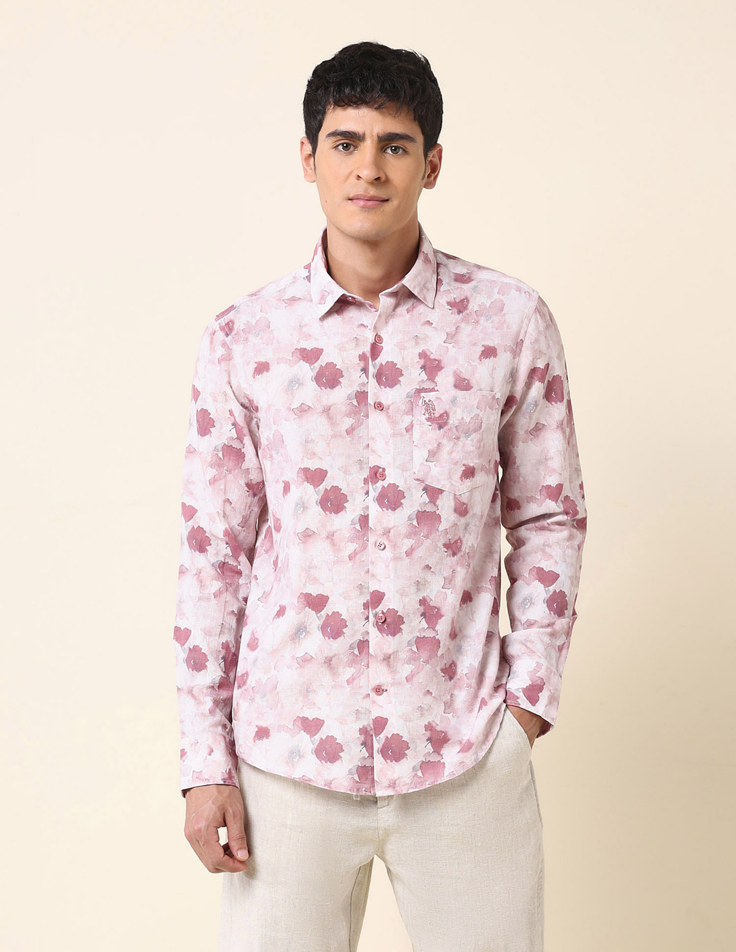 U.S. Polo Assn. Floral Printed Tailored Fit Shirt