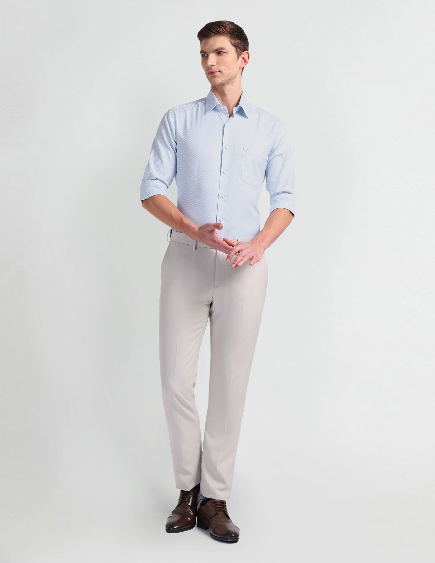 Arrow Geometric Patterned Dobby Shirt
