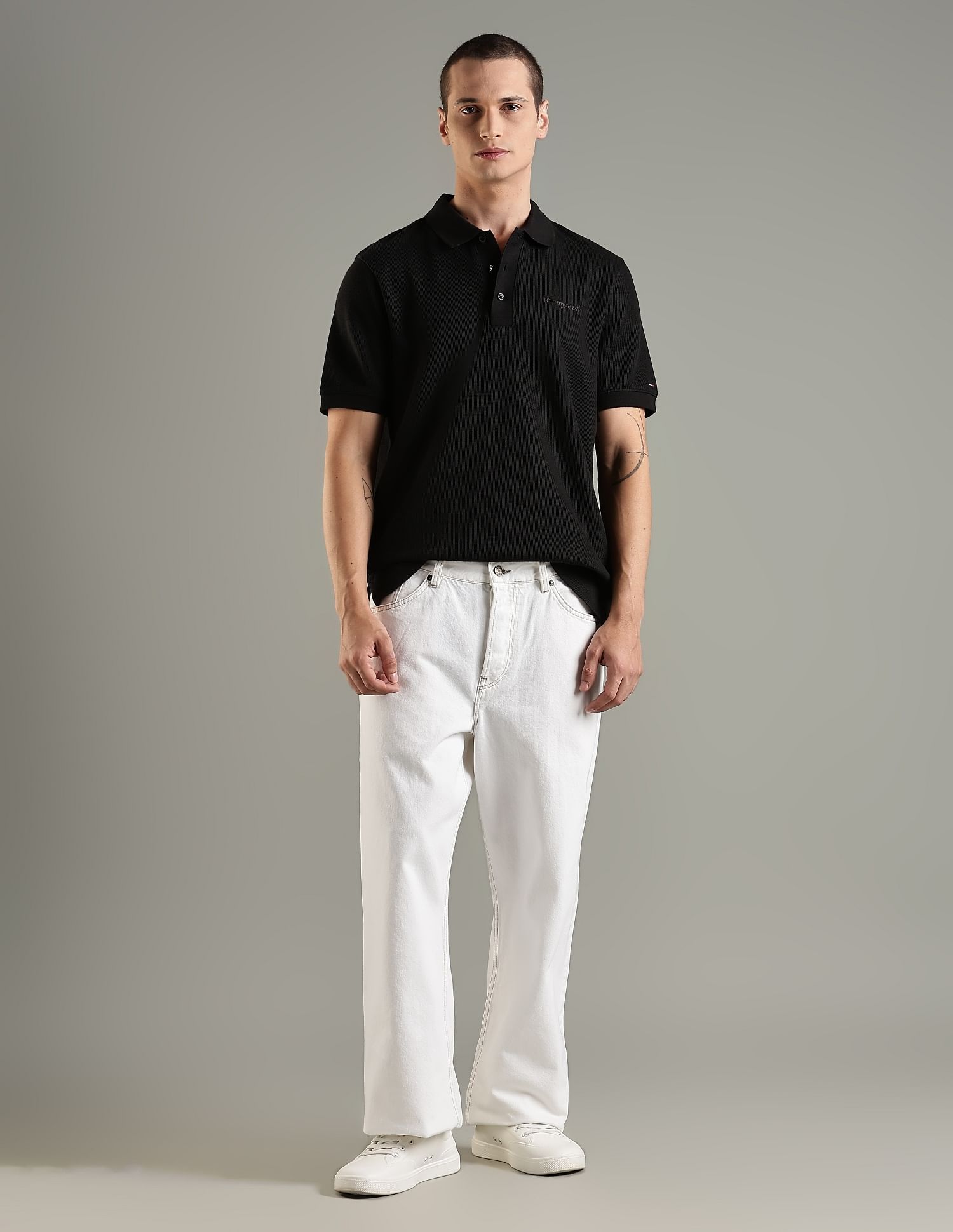 Tommy Hilfiger Embroidered Logo Regular Fit Cotton Polo T-Shirt