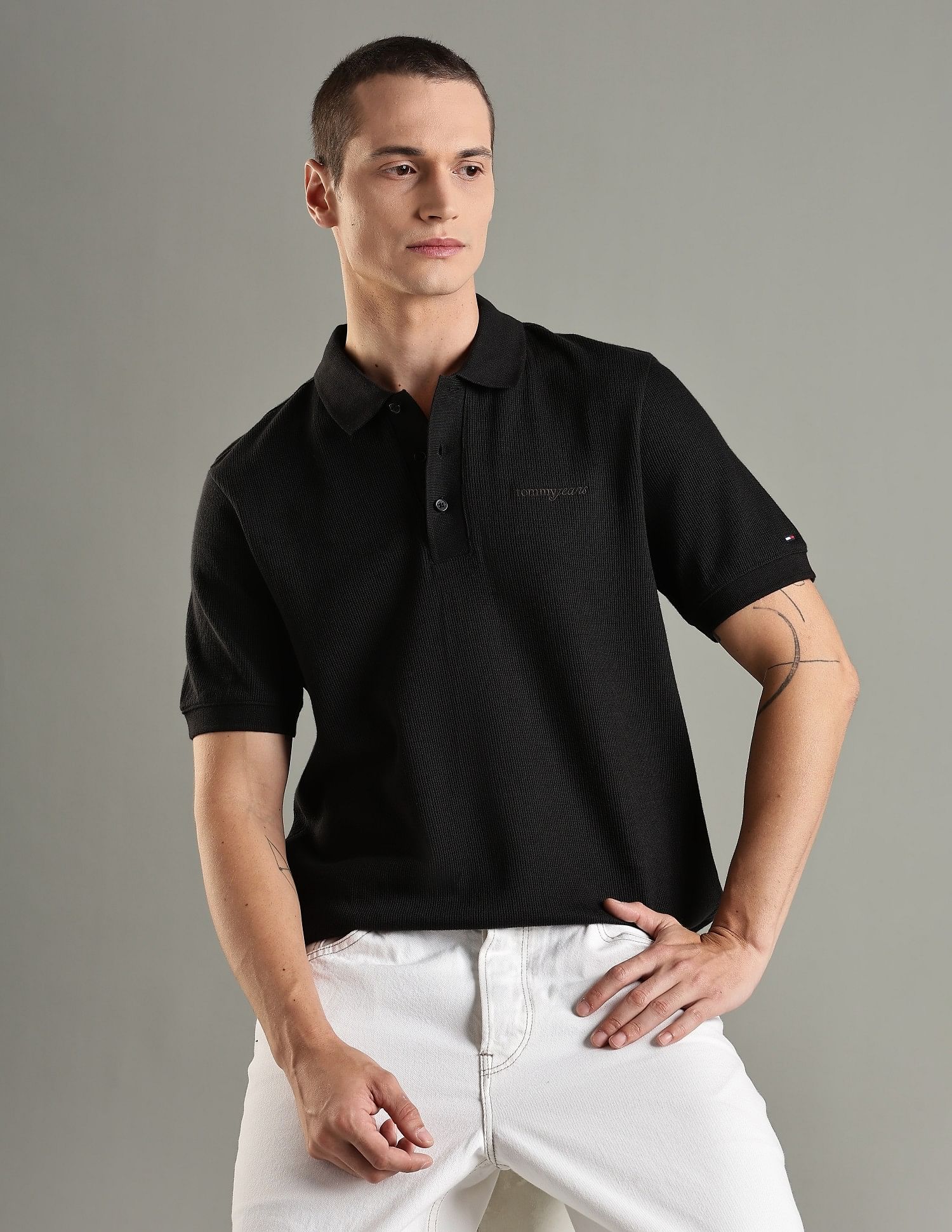 Tommy Hilfiger Embroidered Logo Regular Fit Cotton Polo T-Shirt