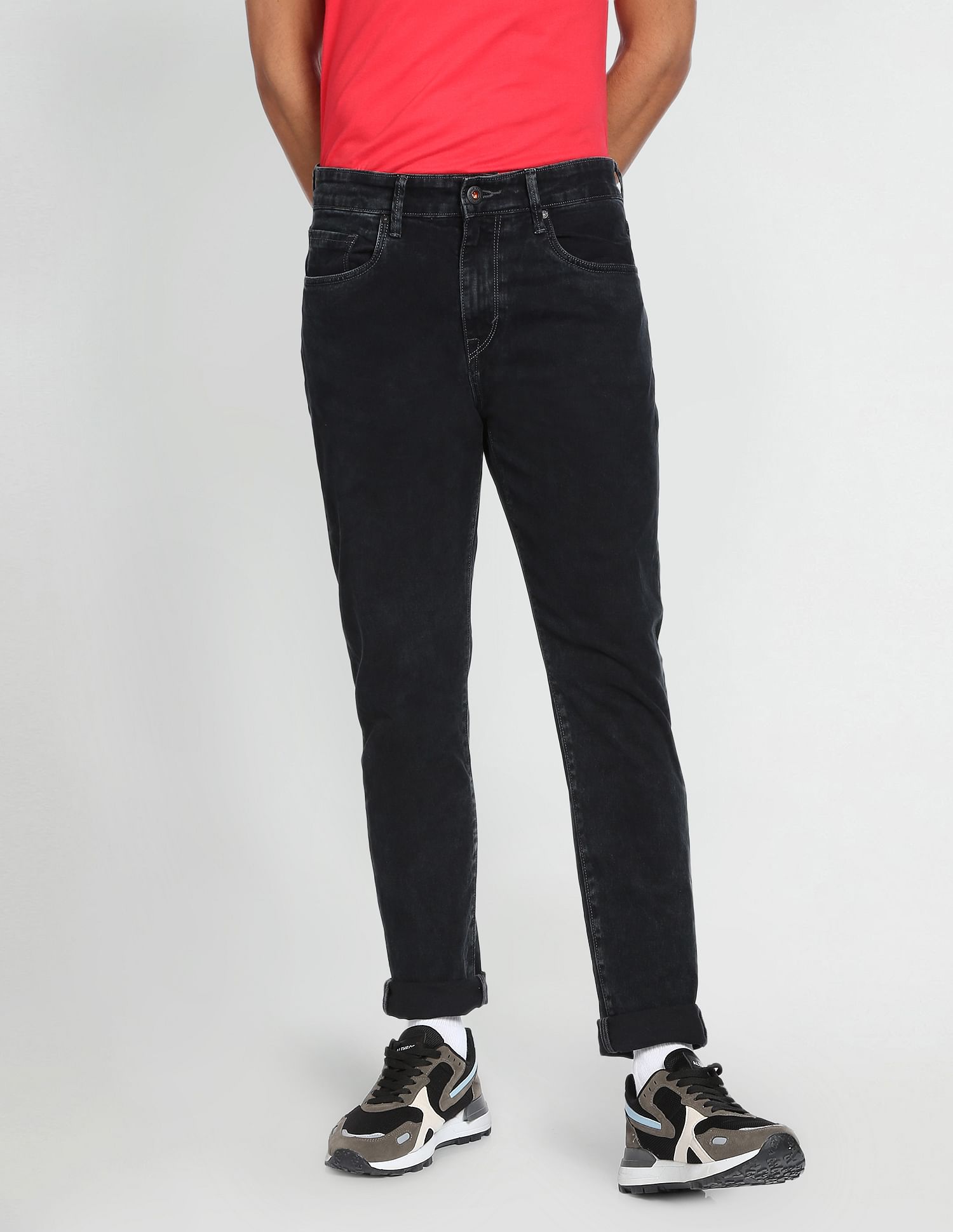 Flying Machine Slash Slim Tapered Fit Rinsed Authentic Signature Jeans