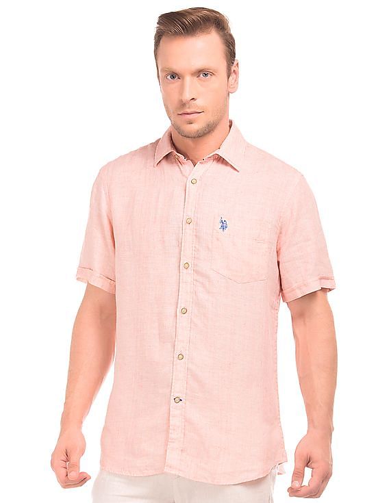 Buy U.S. Polo Assn. Short Sleeve Pure Linen Shirt - NNNOW.com