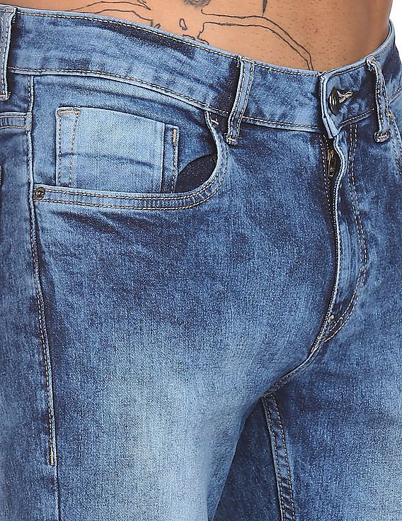 Flying Machine Michael Slim Tapered Fit Acid Wash Jeans