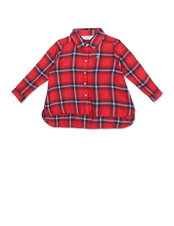 U.S. Polo Assn. Kids Spread Collar Checked Shirt