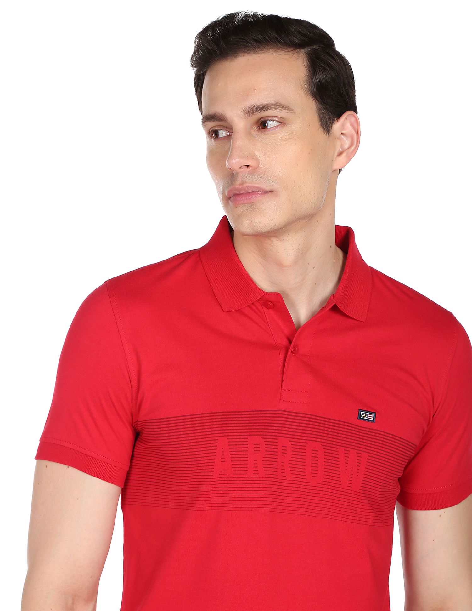 Arrow Sports Graphic Print Compact Cotton Polo Shirt
