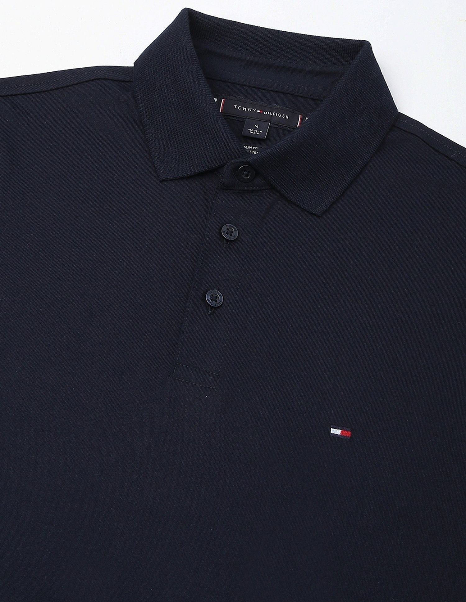 Tommy Hilfiger Solid Slim-Fit Cotton Polo Shirt