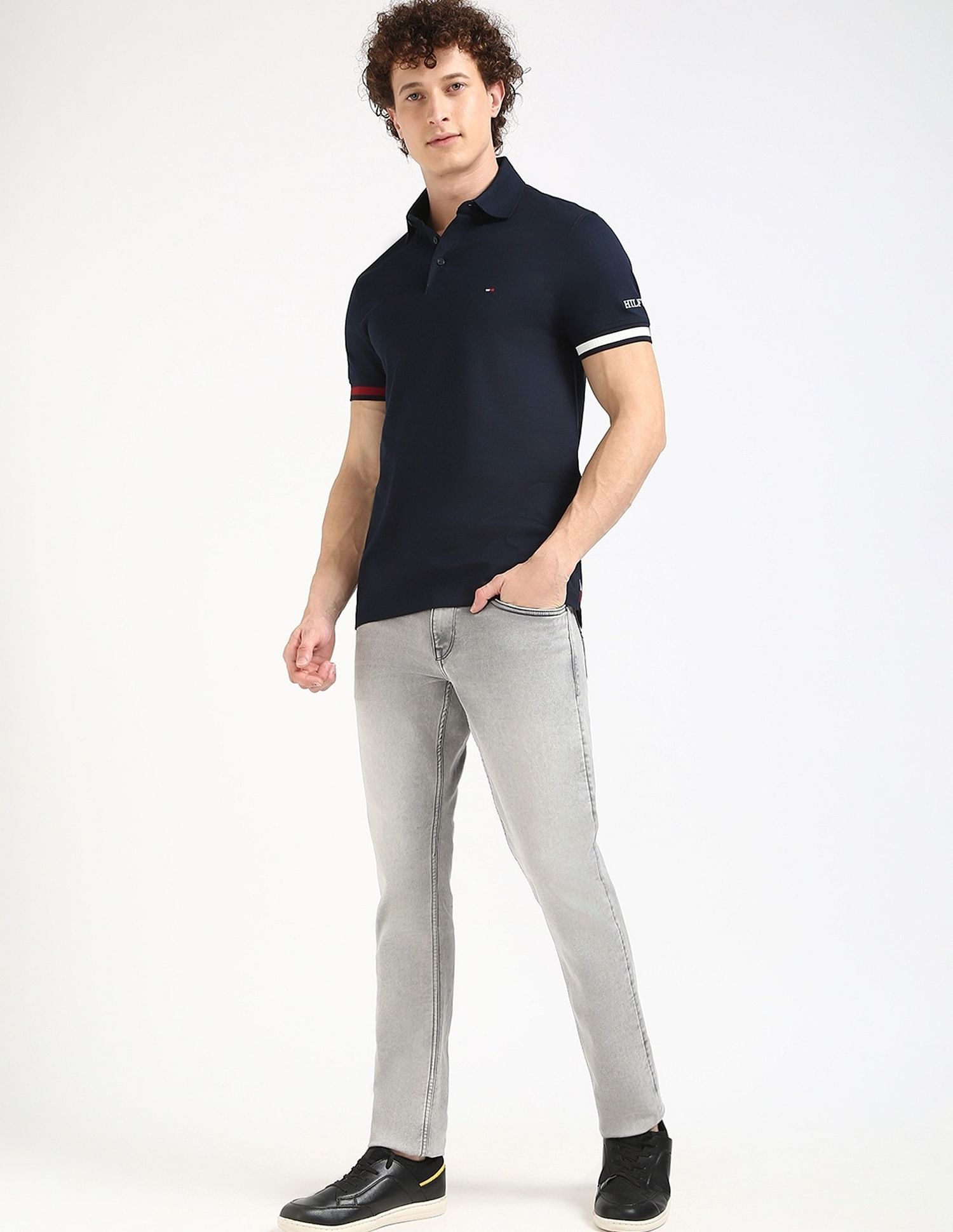 Tommy Hilfiger Solid Slim-Fit Cotton Polo Shirt