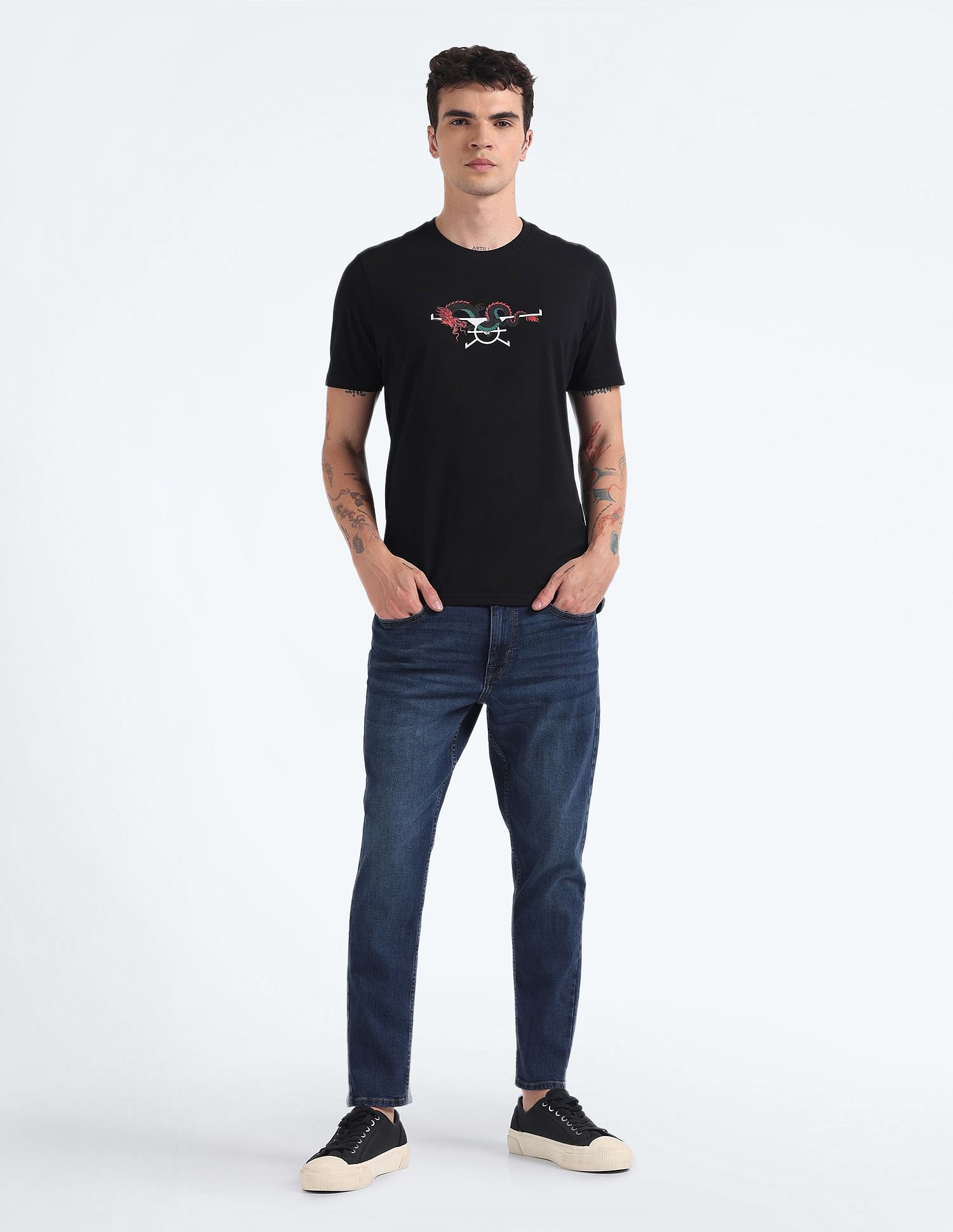Flying Machine Mankle Relax Tapered Stone Wash Jeans