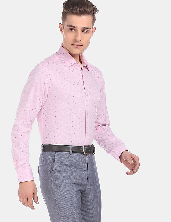 pink slim fit shirt