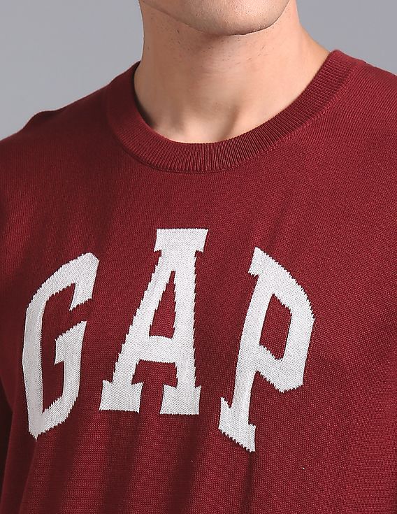 Buy GAP Men Men Red Long Sleeve Crew Neck Sweater