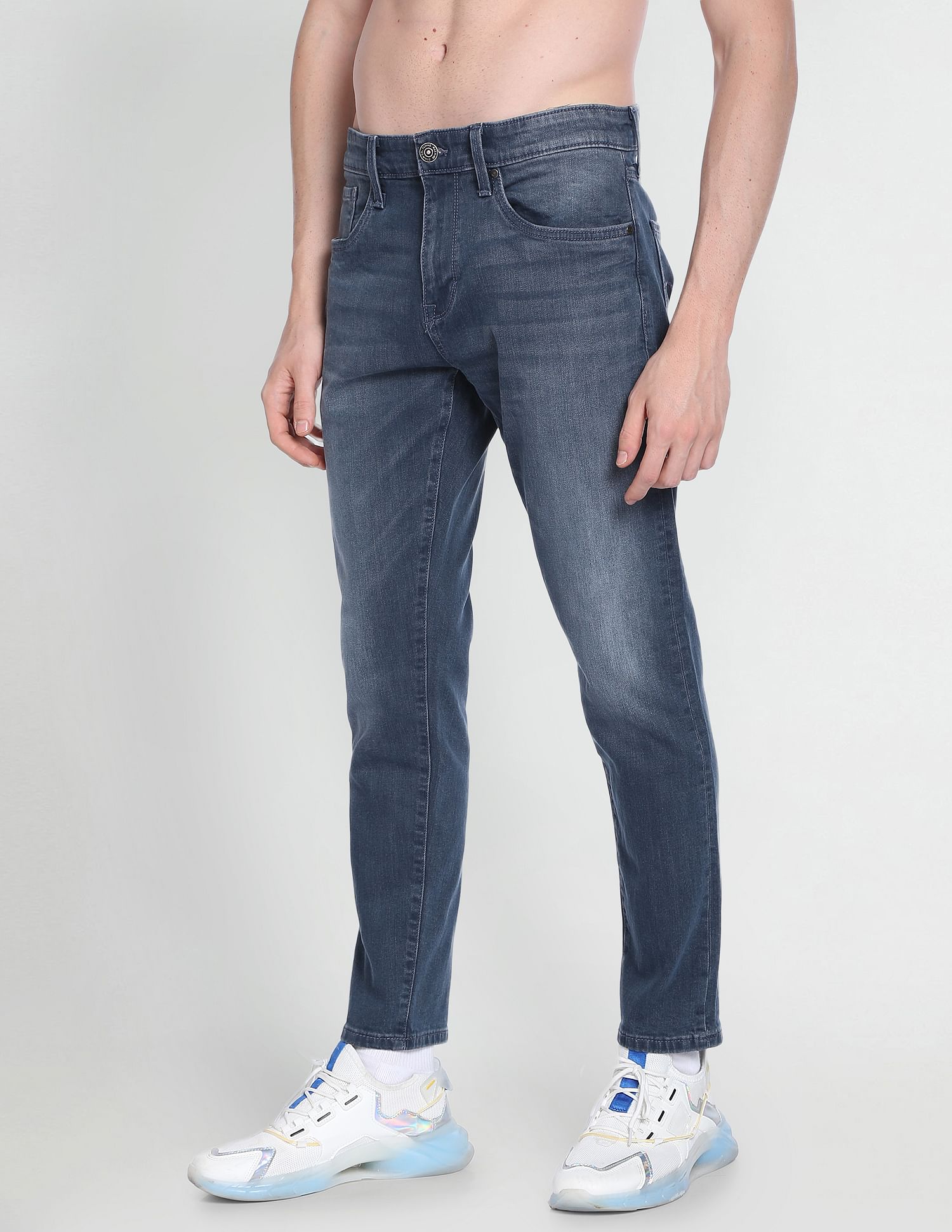 Flying Machine Stone Wash Slim Tapered Fit Classic Vintage Jeans