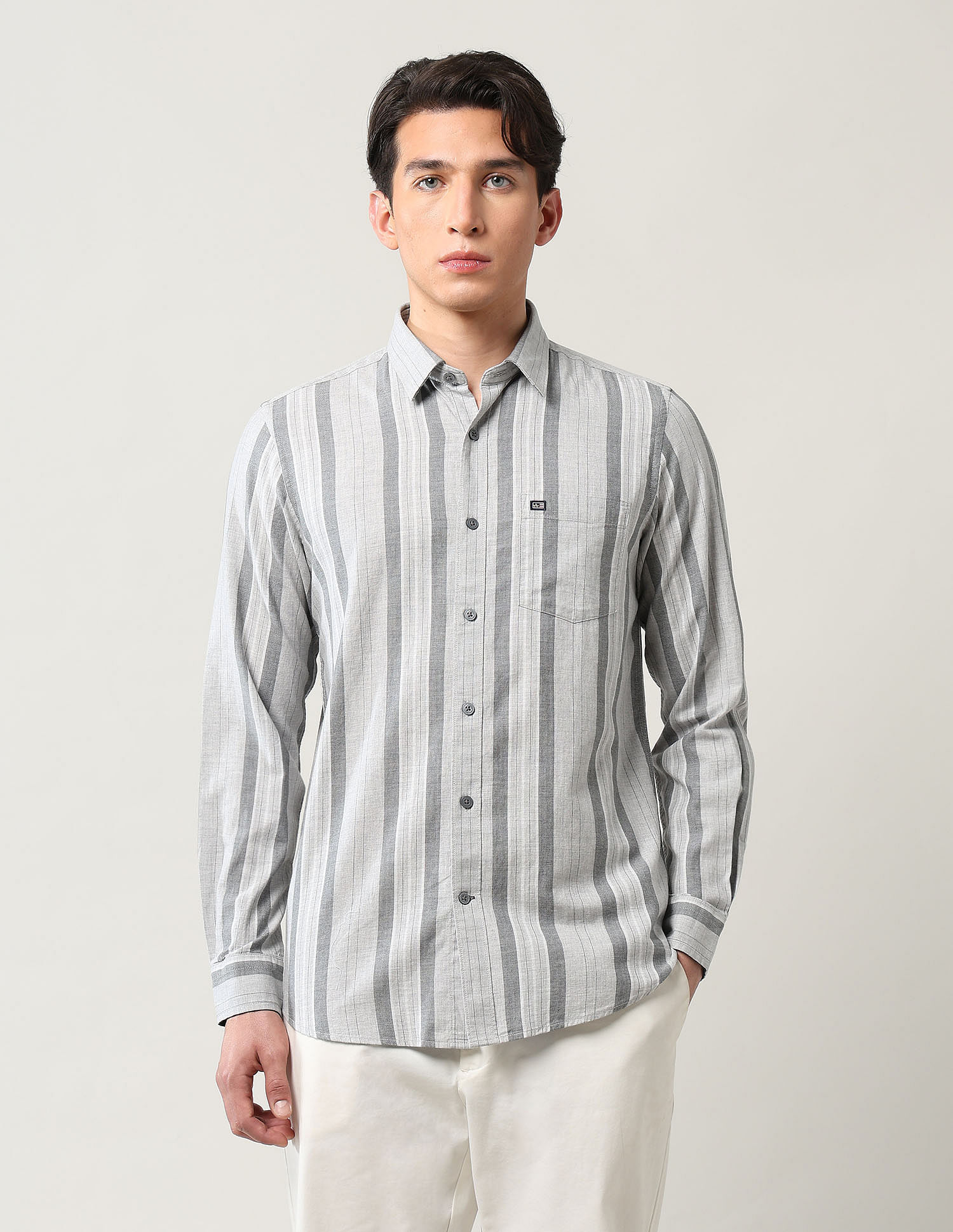 Arrow Sport Pure Cotton Herringbone Shirt