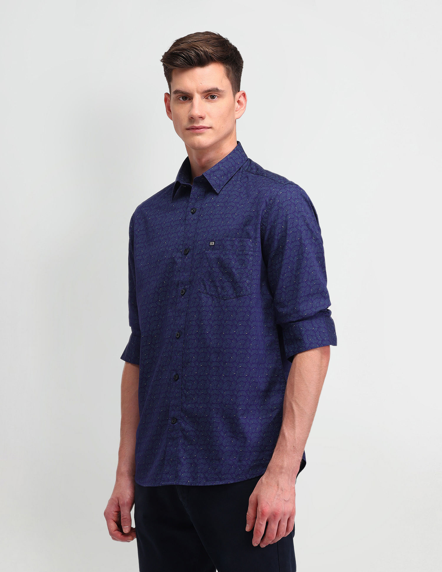 Arrow Sport Slim Fit All-Over Pattern Shirt