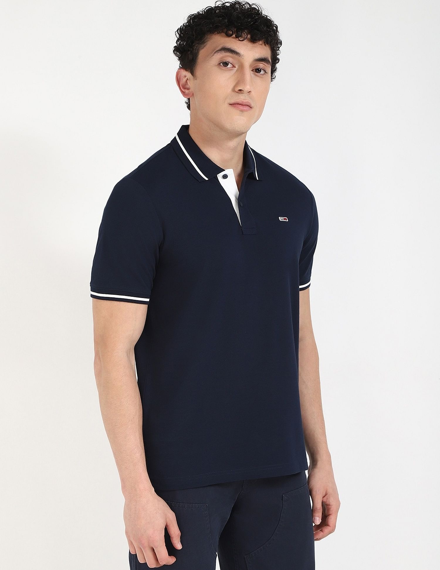 Tommy Hilfiger Solid Regular-Fit Cotton Polo Shirt