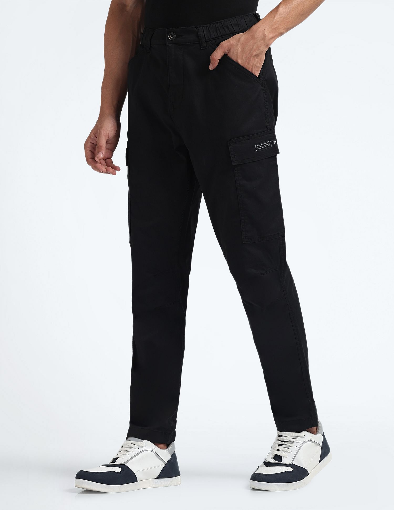 Flying Machine Mid Rise Slim Fit Cargo Pants
