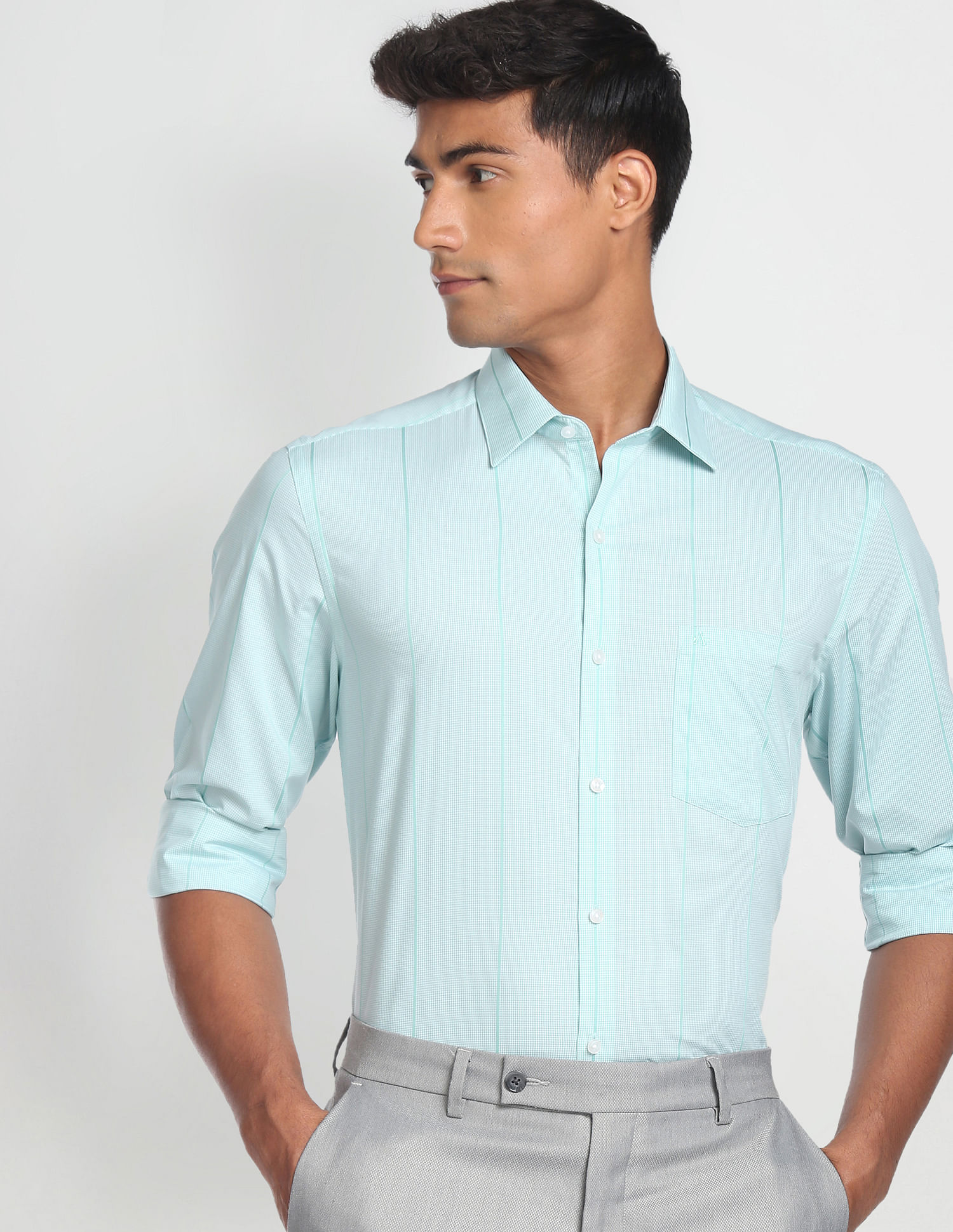 Arrow Micro Check Regular Fit Formal Shirt