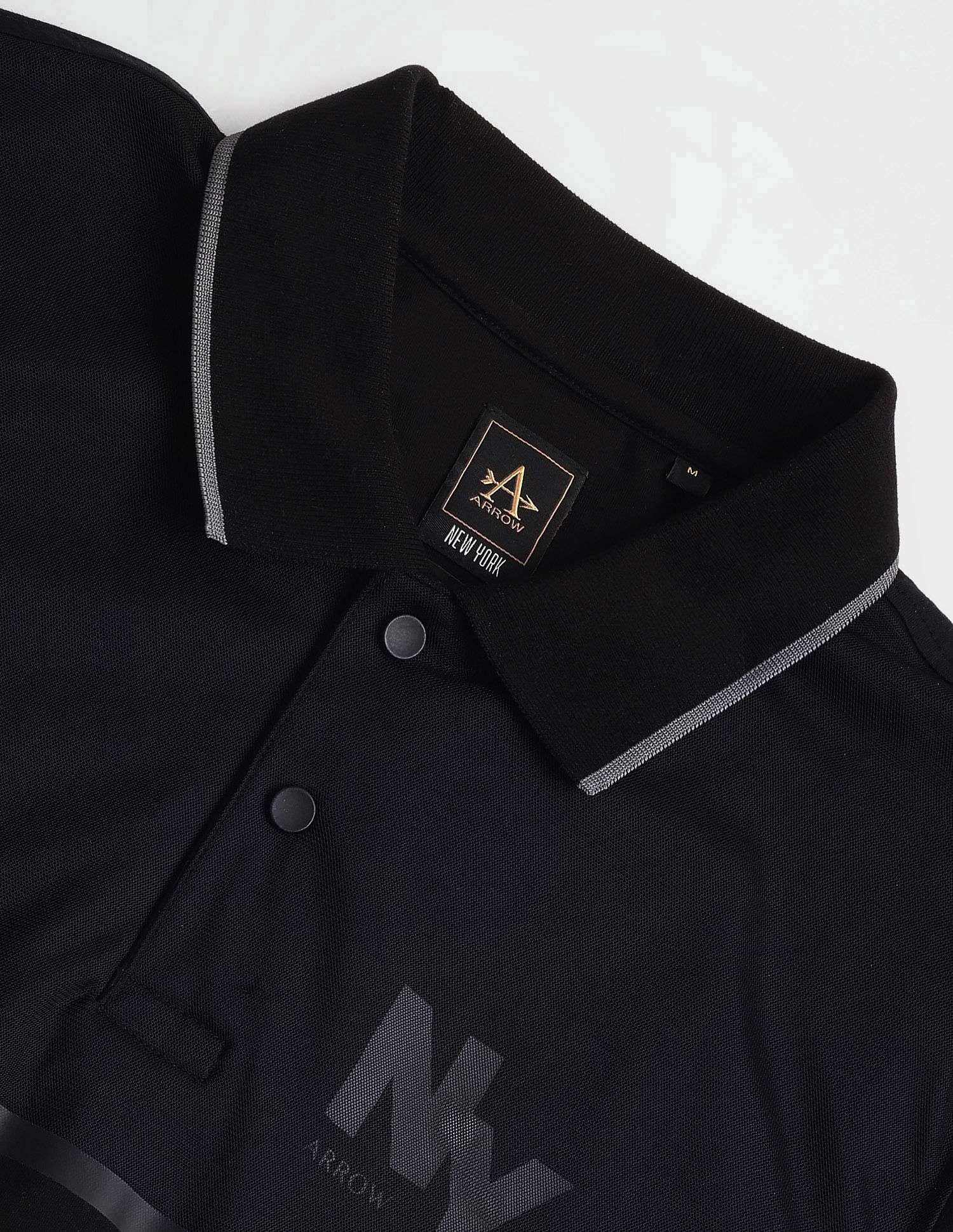 Arrow Newyork Tipped Collar Horizontal Stripe Polo Shirt